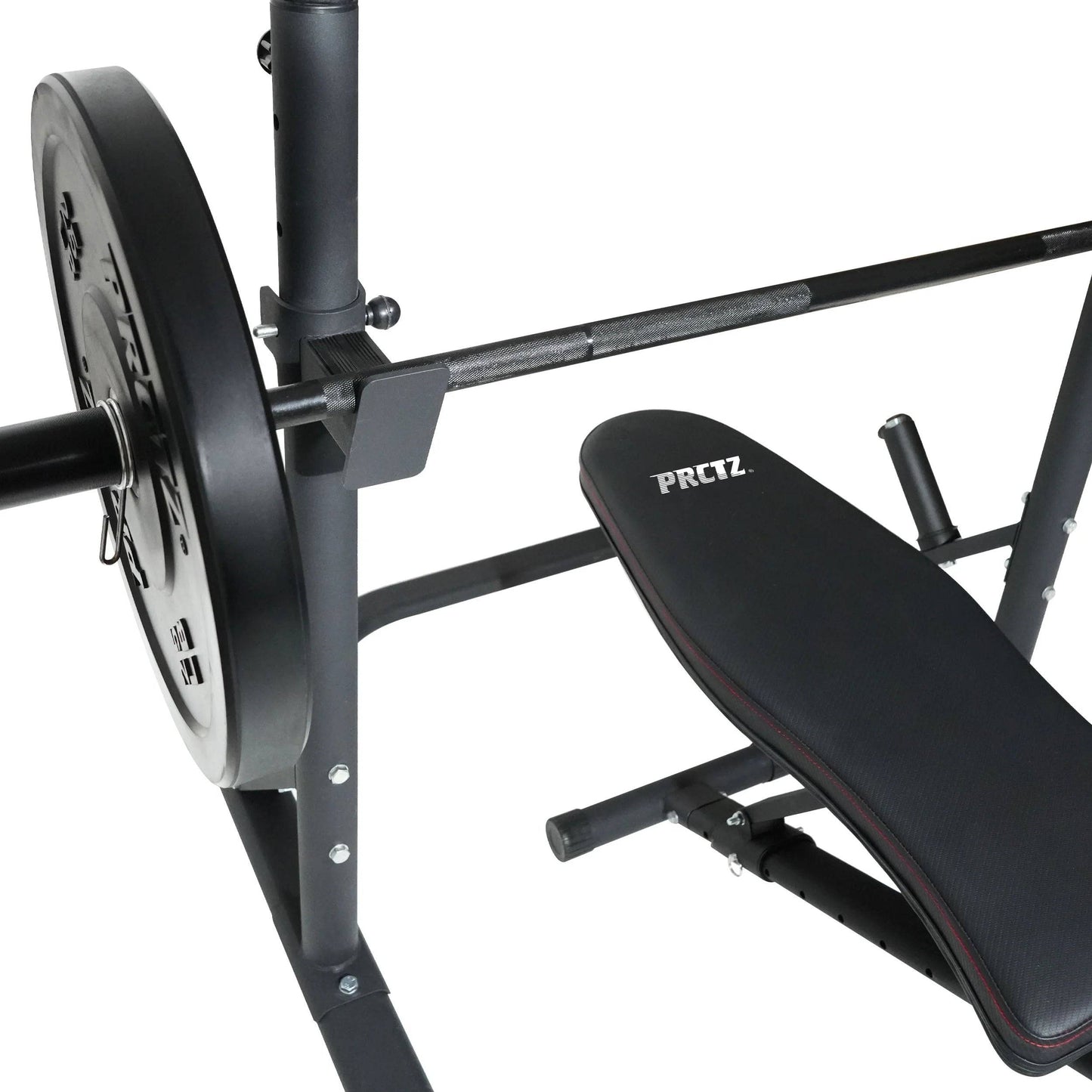 Weight Bench with Squat Rack - Foldable FID Bench with Weight Storage Solution -