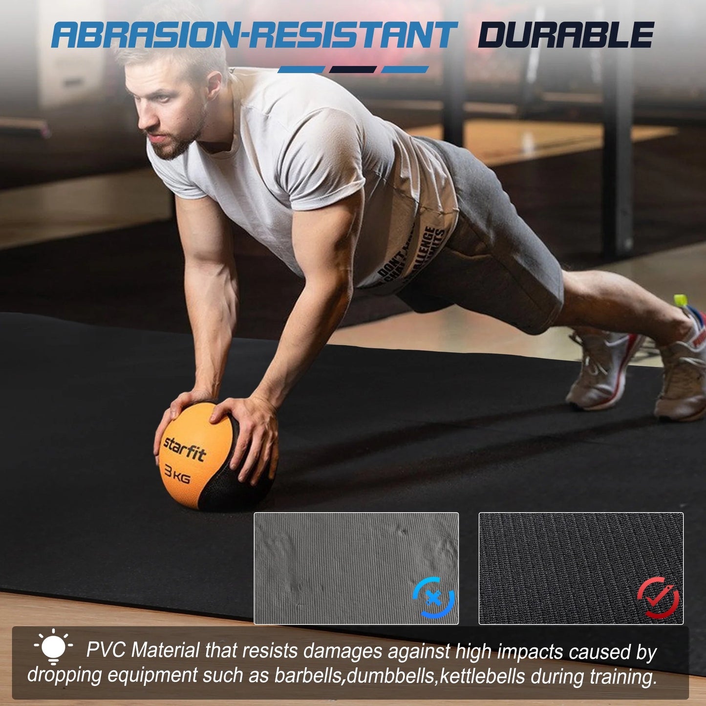Gym Mat 12x6 for Ultimate Comfort and Stability -
