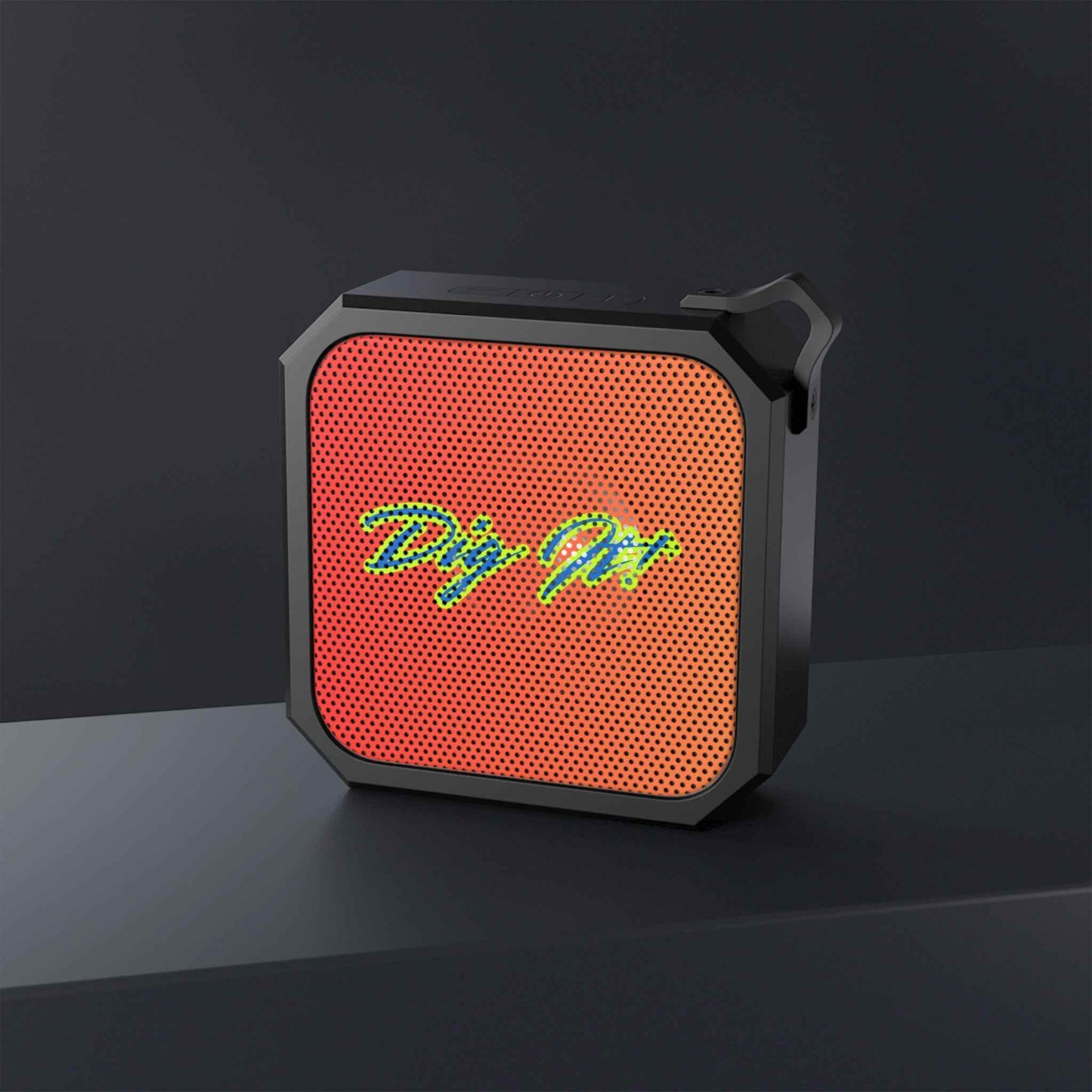 HOPE Athlete Apparel waterproof bluetooth speaker for outdoors with orange front grill and compact design