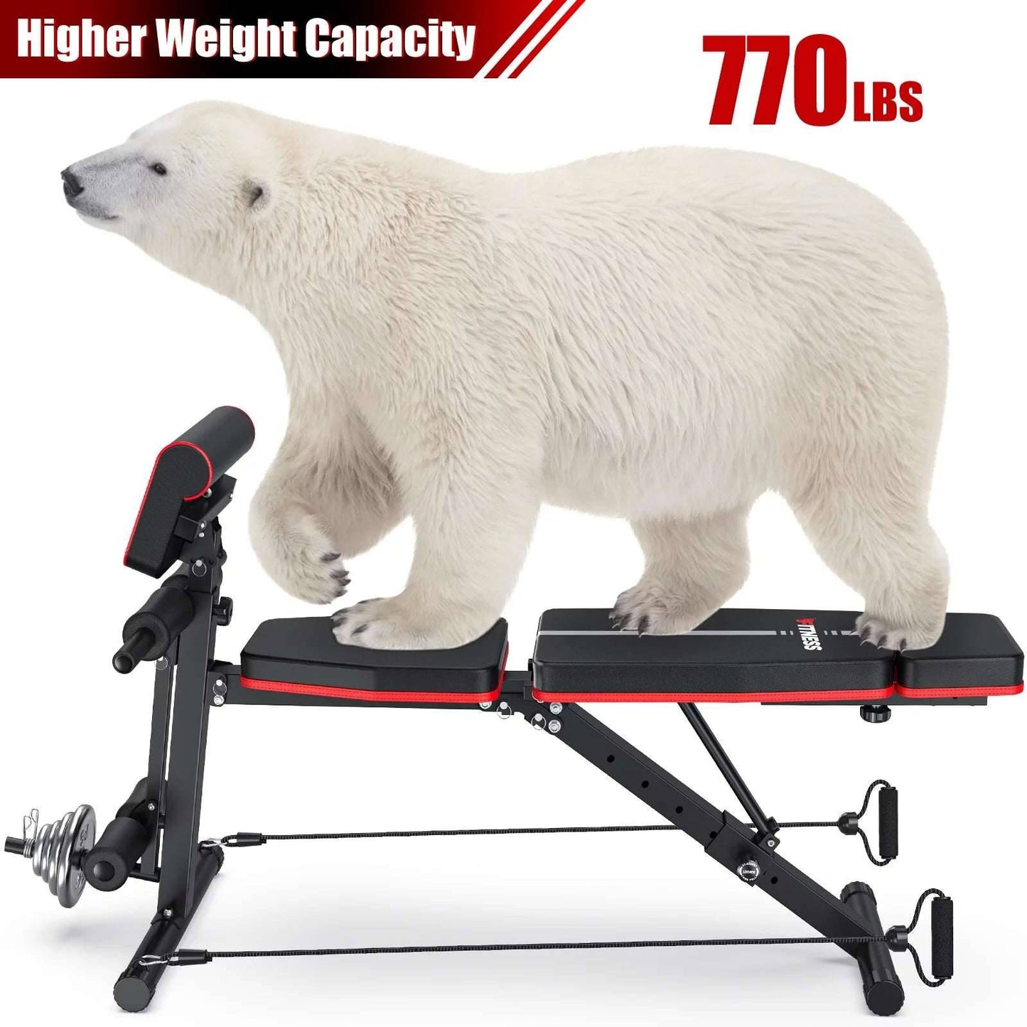 Foldable Weight Bench with 7 Adjustable Positions for Home Gym -