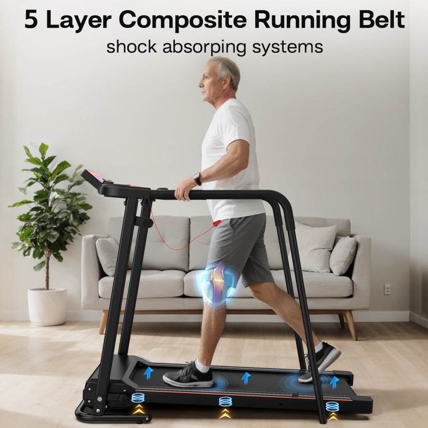 Rehabilitation Treadmill for Seniors - 2.5HP Motor with 12 Safe Recovery Programs -