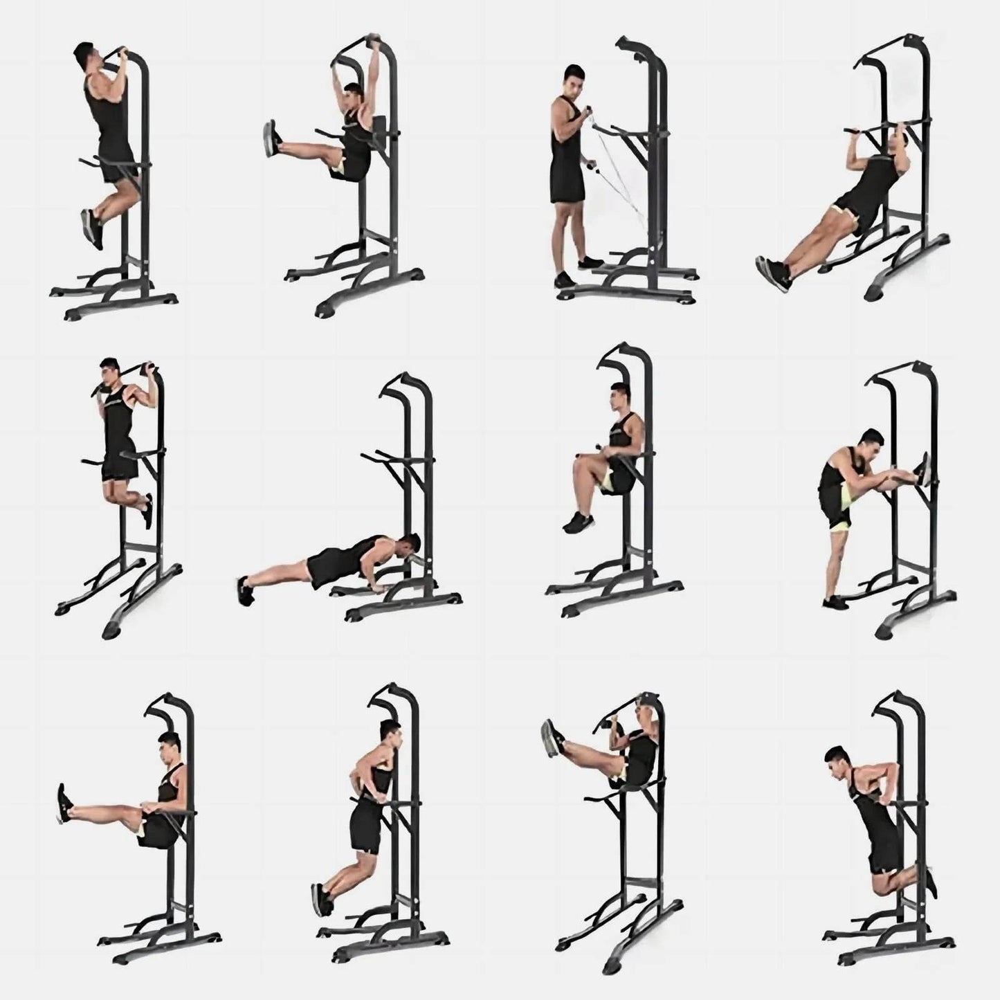 Power Tower for Home Gym - Dip Station and Pull-Up Bar Fitness Equipment -