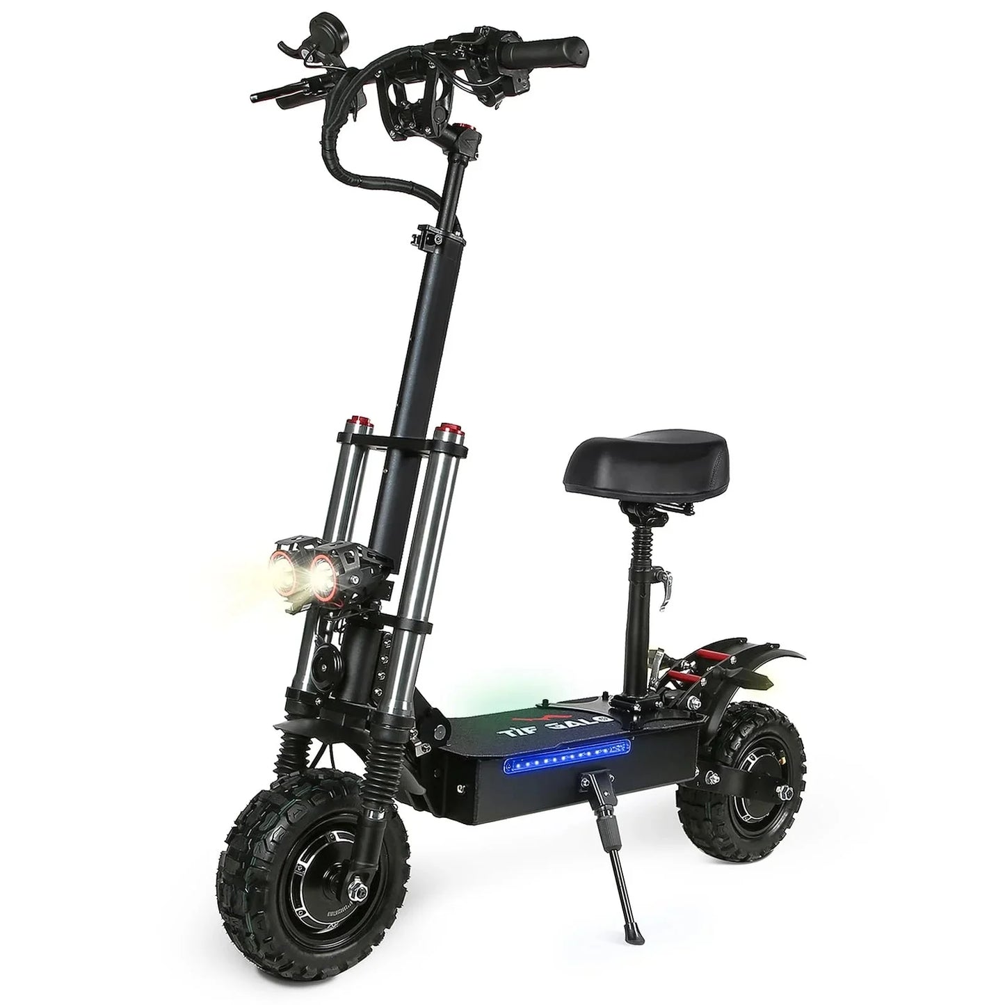 Electric Scooter, Folding Scooter, Dual Motor 60V27AH Battery, Dual Disc Hydraulic Oil Brake, Dual Shock Absorption, with Seat