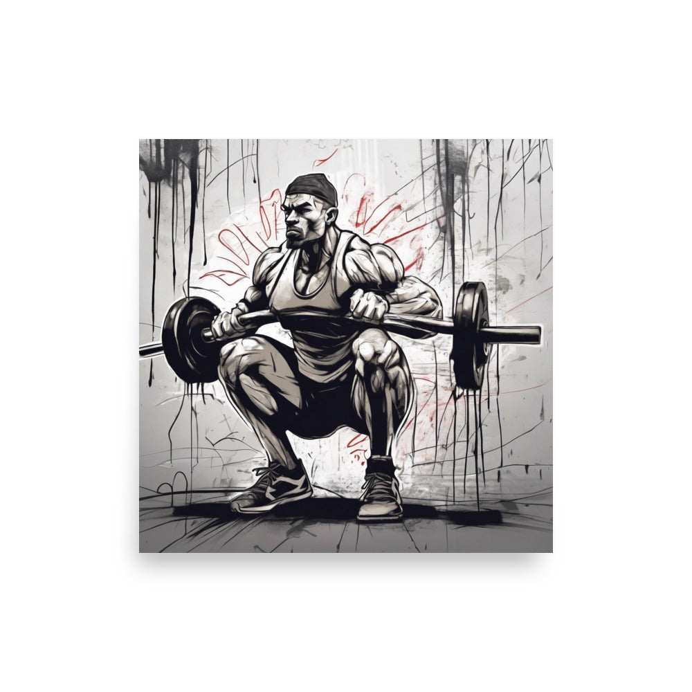 Push Beyond Limits Athletic Fitness Poster - Motivational Wall Art for Gym Walls -
