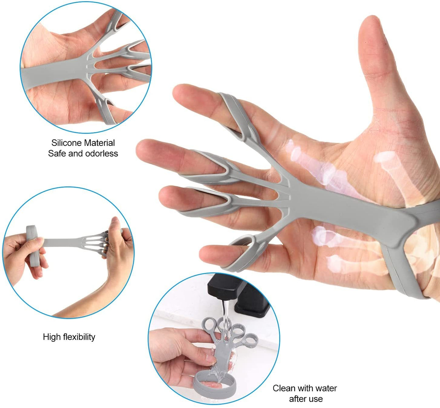 Silicone Grip Trainer - Finger Exercise Stretcher for Arthritis Relief