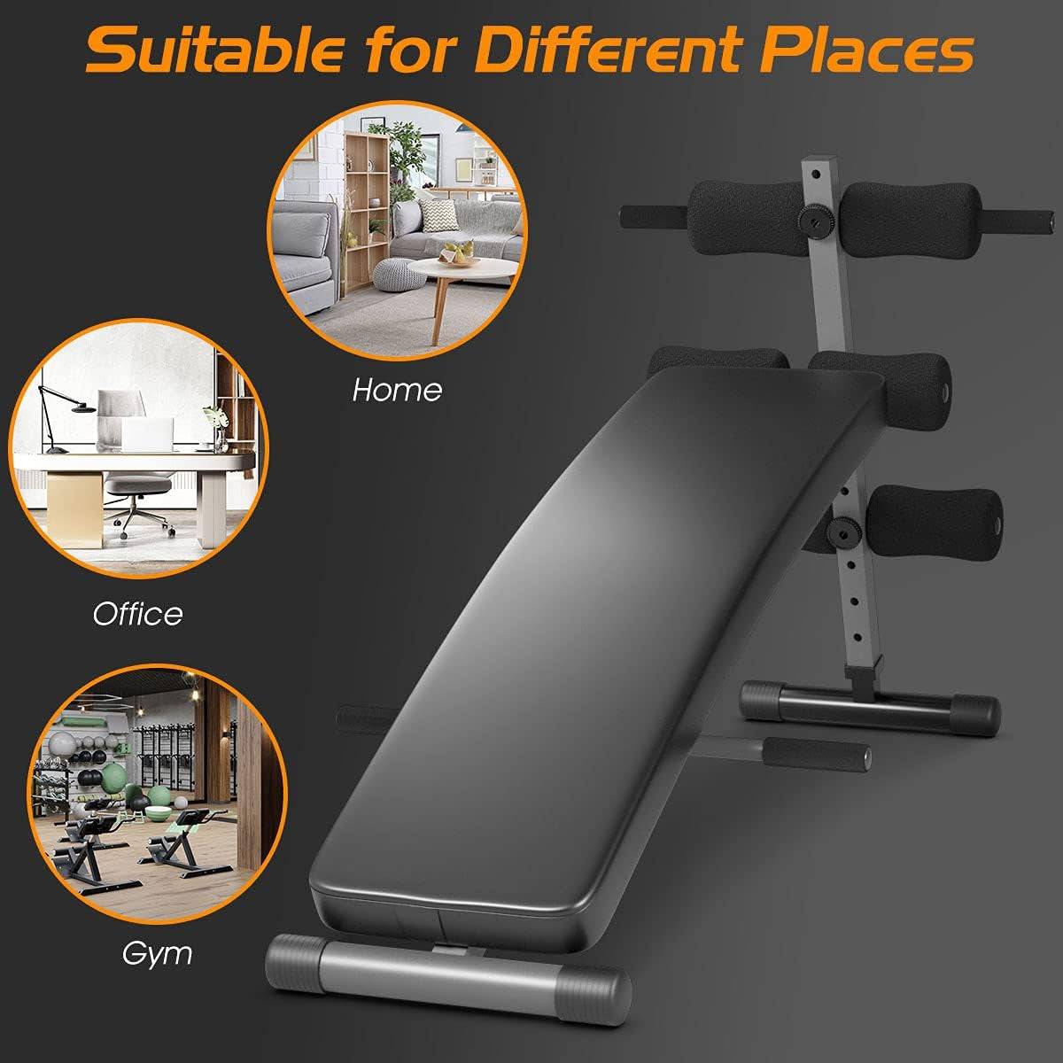Sit Up Bench Adjustable for Home Workouts - Essential Fitness Equipment for Strength Training with Adjustable Sit Up Bench -