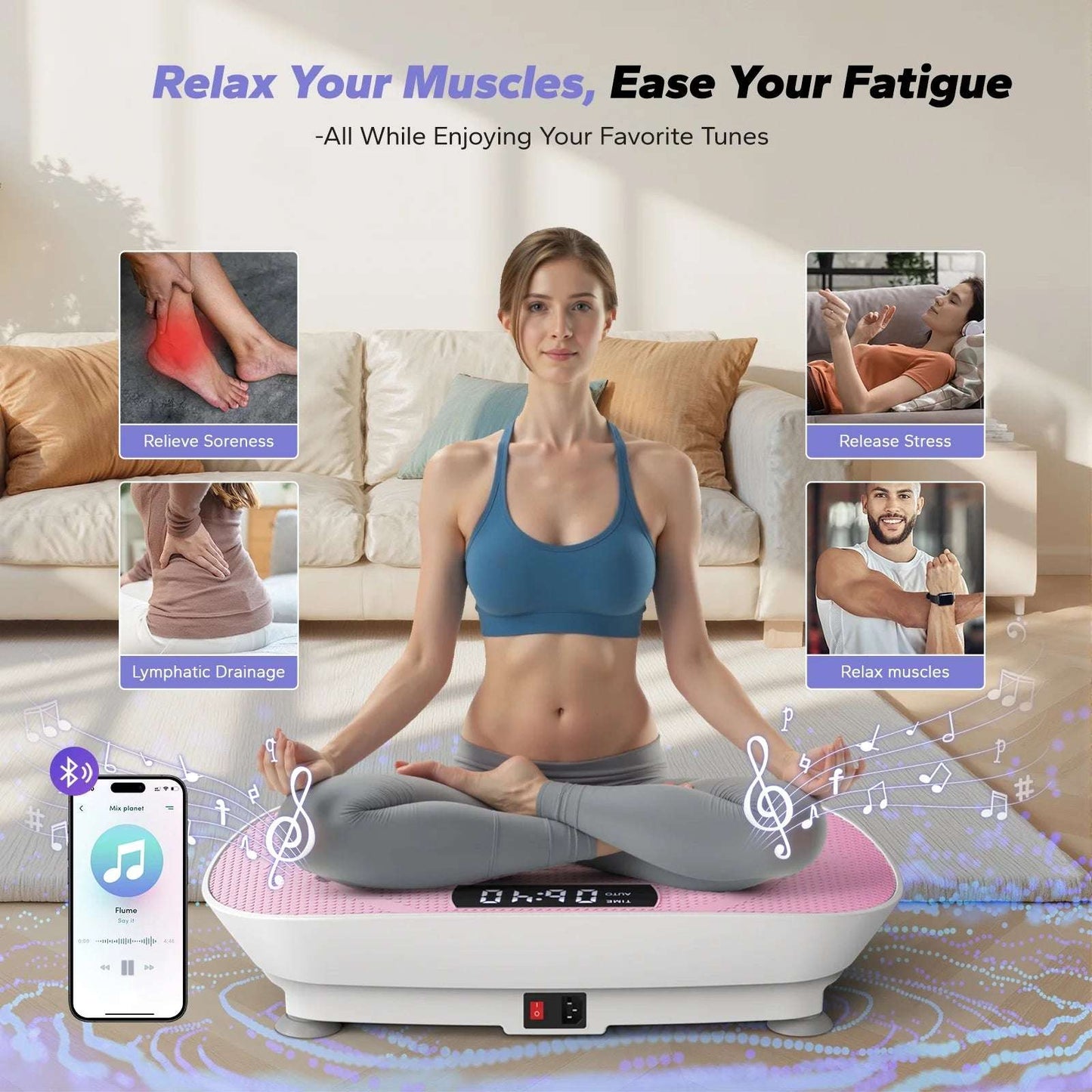 Vibrating Muscle Toner Machine with 300Lbs Capacity for Effective Toning -