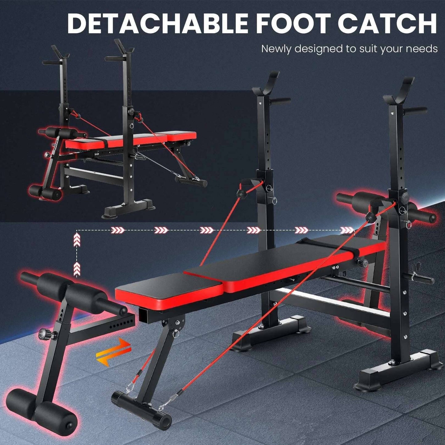 Adjustable Weight Bench Set - 6 in 1 Bench Press for Versatile Workout -