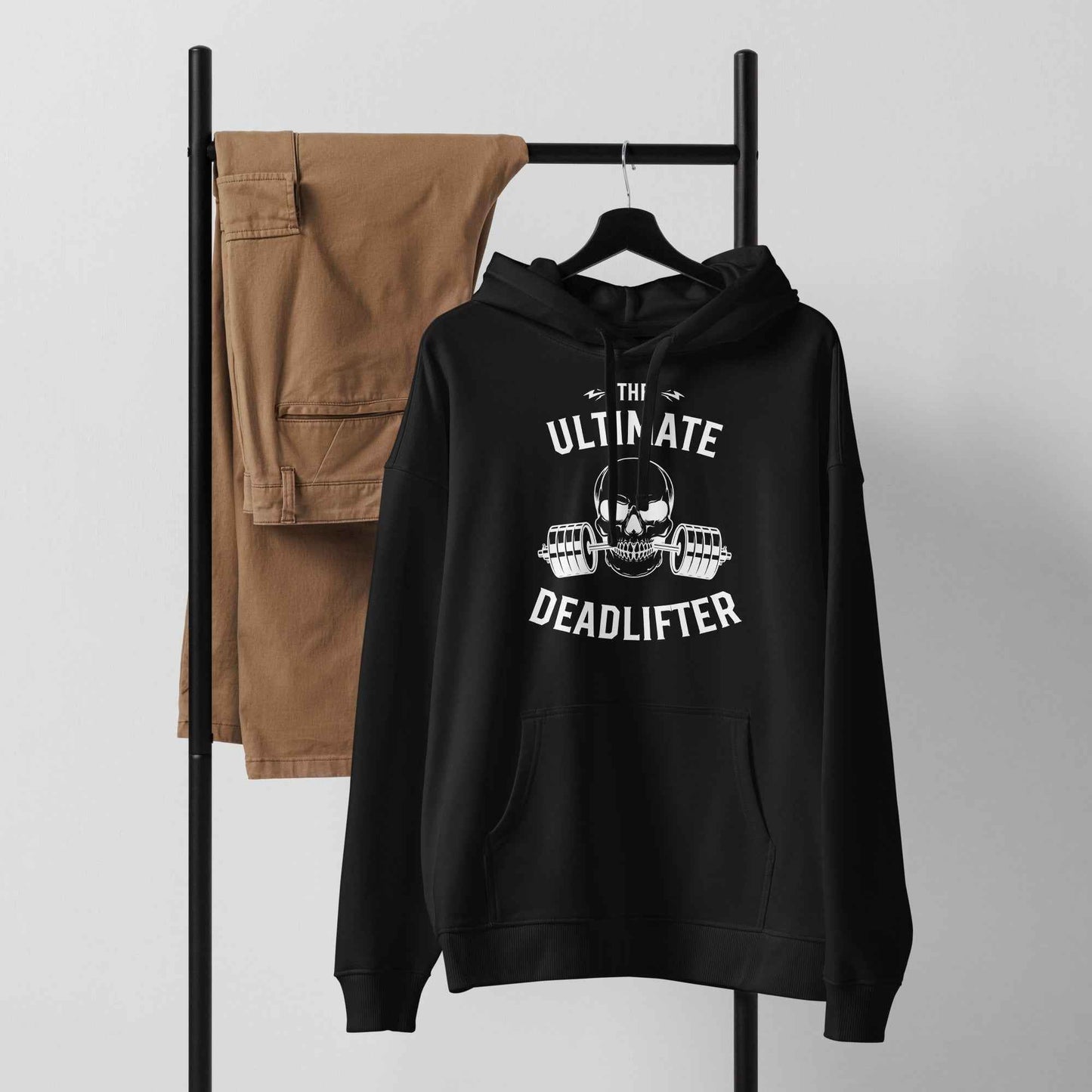 Men's Organic Hoodie with Ultimate Deadlifter Design for Fitness Enthusiasts -