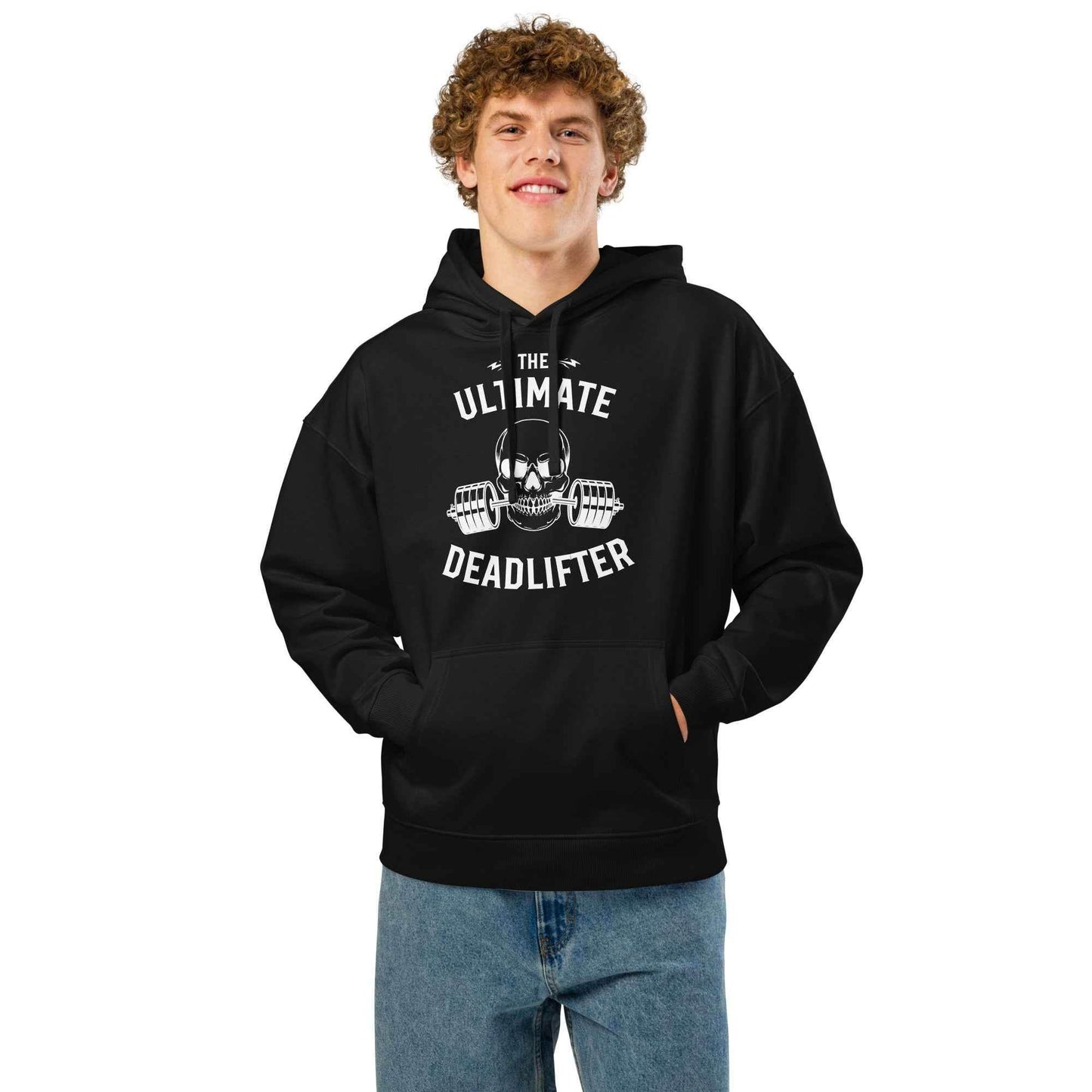 Men's Organic Hoodie with Ultimate Deadlifter Design for Fitness Enthusiasts -