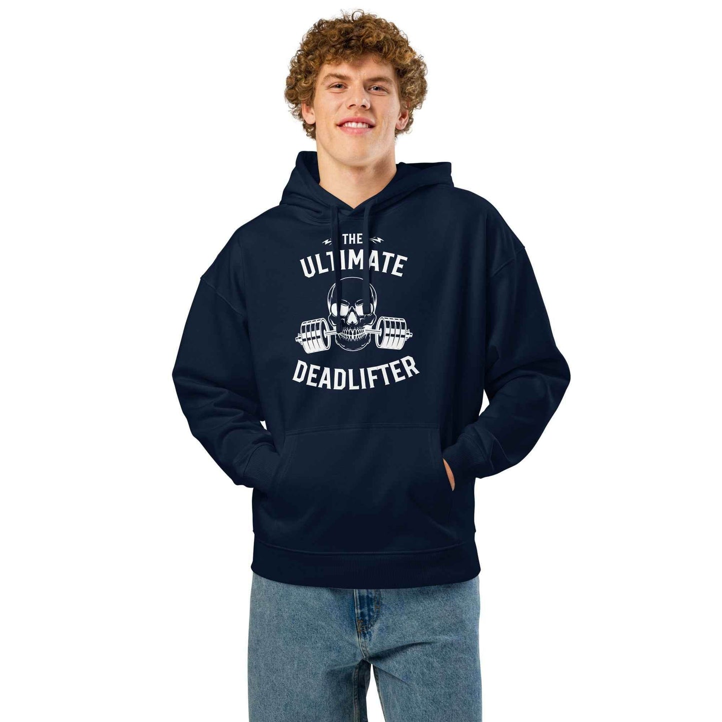 Men's Organic Hoodie with Ultimate Deadlifter Design for Fitness Enthusiasts -