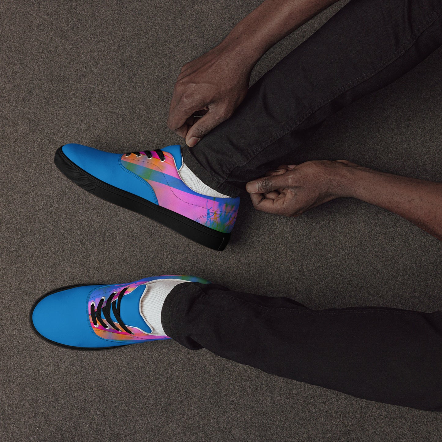 Men’s Lace-Up Canvas Shoes - Sleek Design Inspired by Karma for Everyday Style -