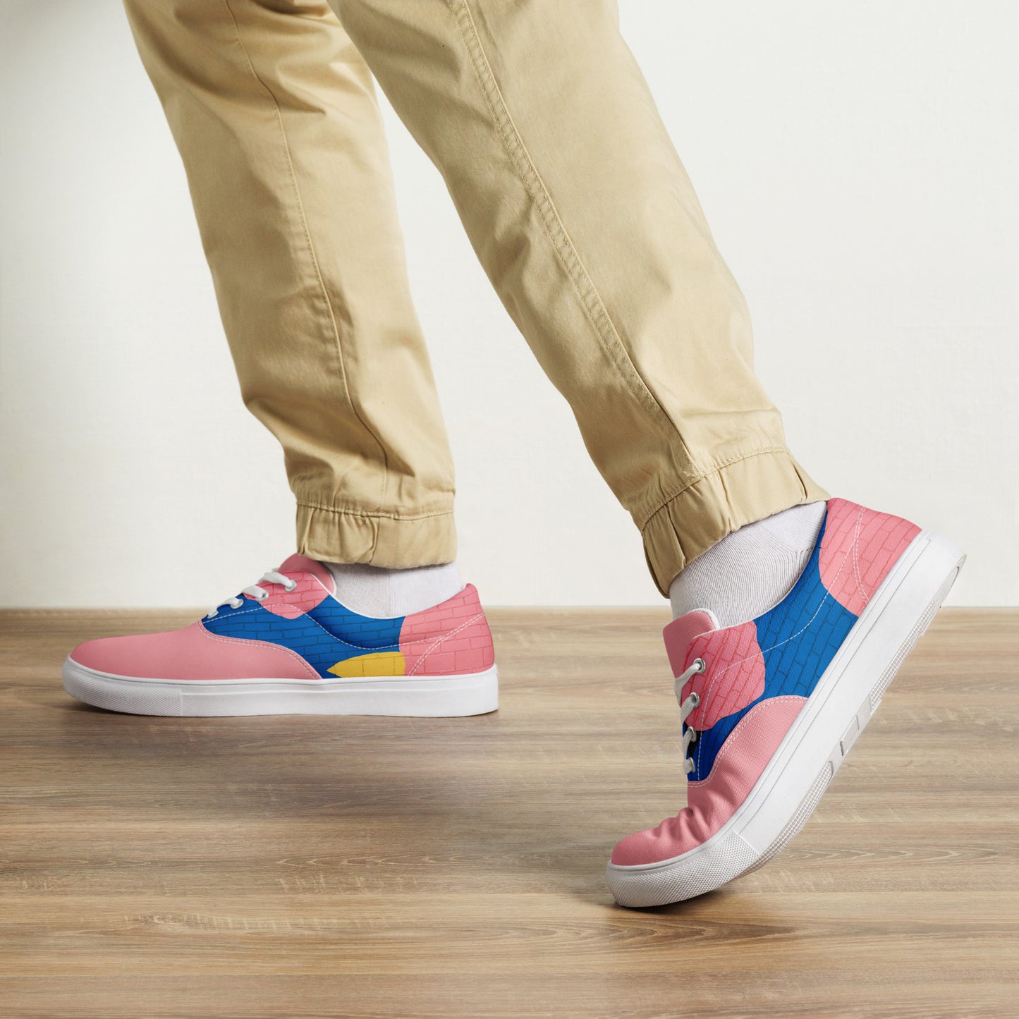 Men's Lace Up Canvas Shoes - Stylish Comfort with a Sleek Design Inspired by Imagination -