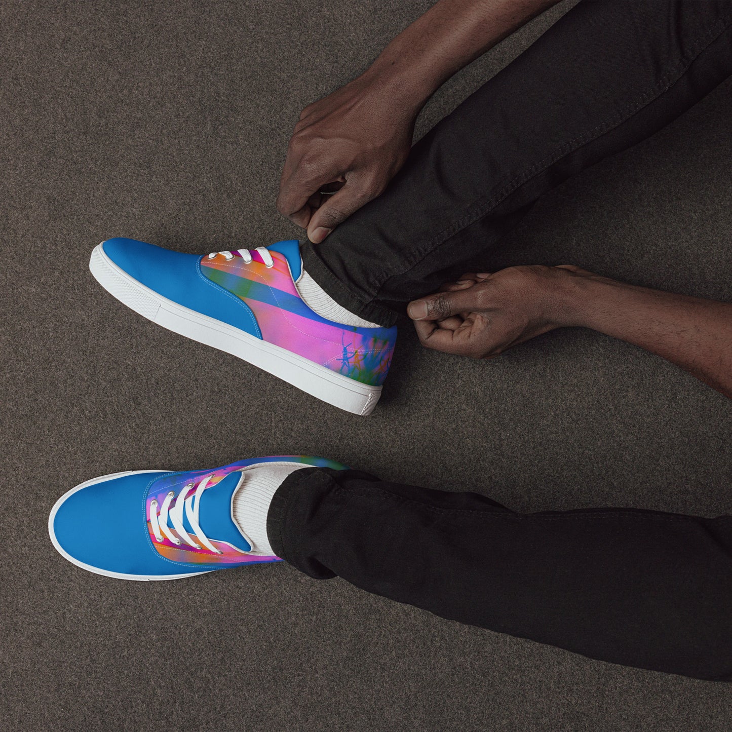 Men’s Lace-Up Canvas Shoes - Sleek Design Inspired by Karma for Everyday Style -