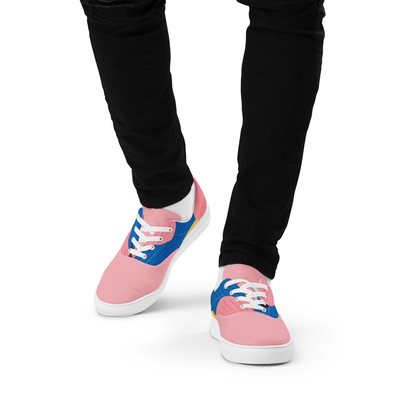 Men's Lace Up Canvas Shoes - Stylish Comfort with a Sleek Design Inspired by Imagination -