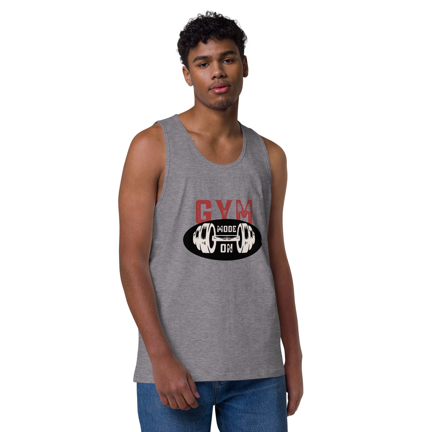Men's Premium Tank Top Gym Mode On | Fitness Apparel for Motivation