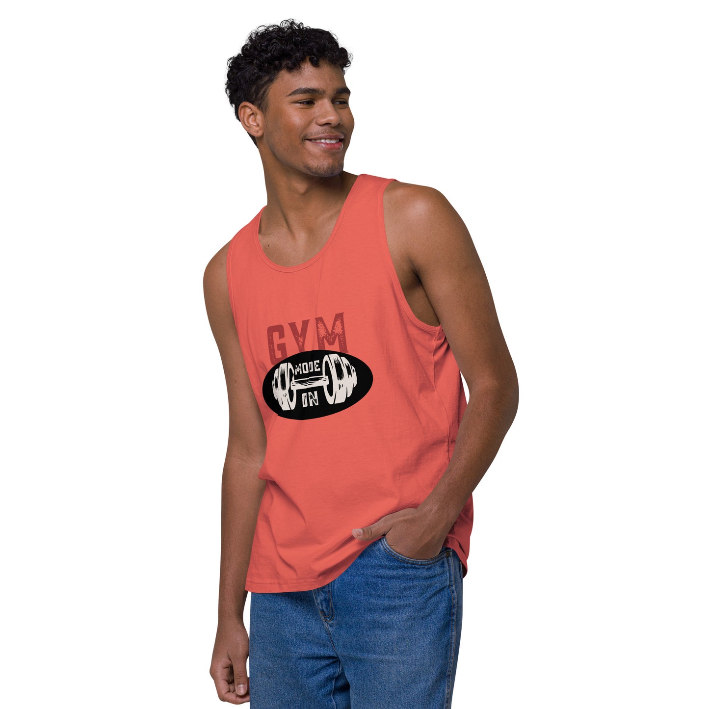 Men's Premium Tank Top Gym Mode On | Fitness Apparel for Motivation