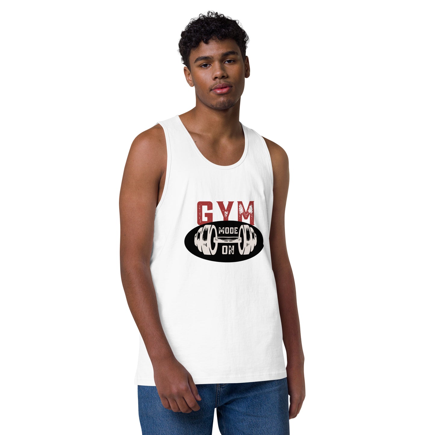 Men's Premium Tank Top Gym Mode On | Fitness Apparel for Motivation