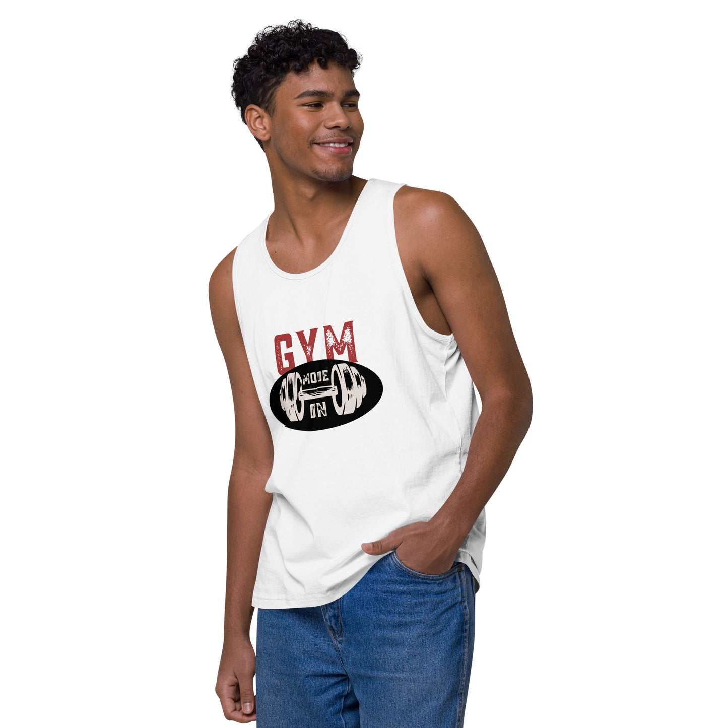 Men's Premium Tank Top Gym Mode On | Fitness Apparel for Motivation