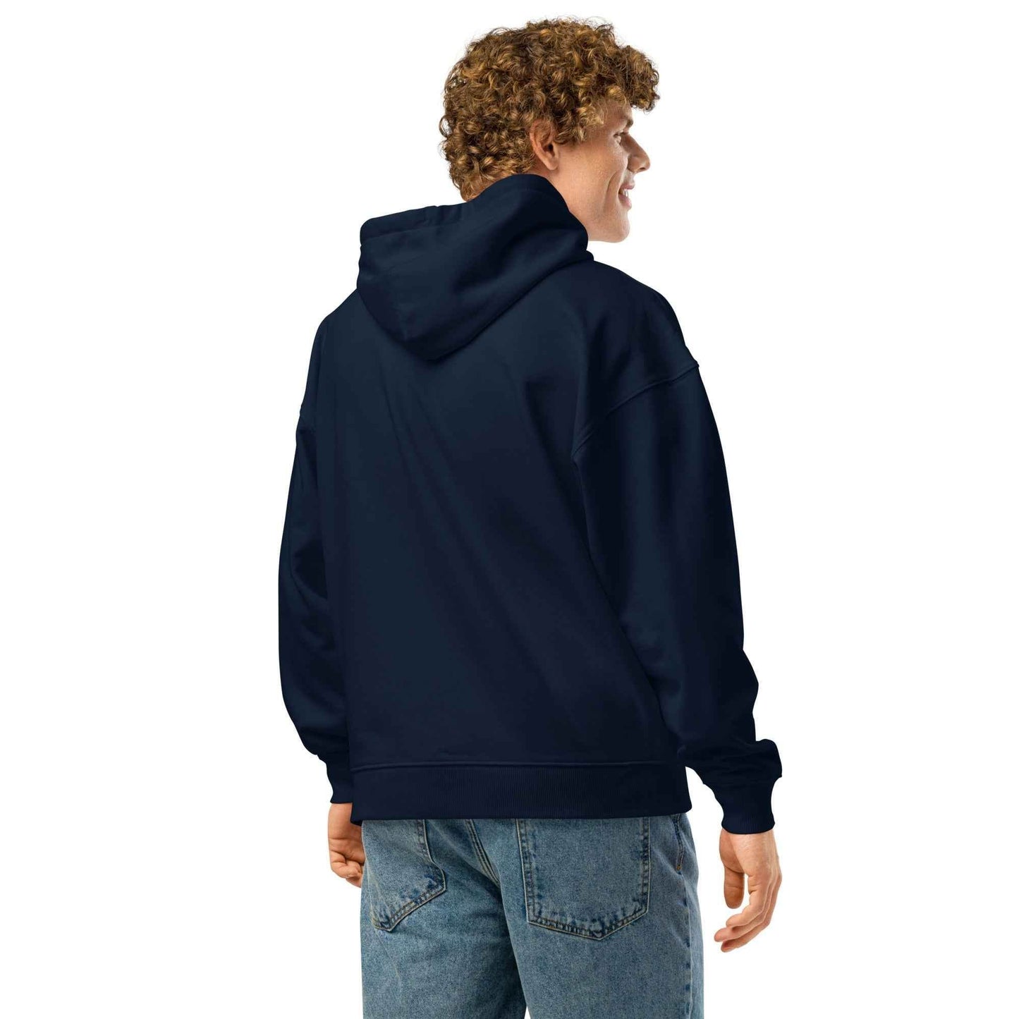 Men's Hoodie - Organic Relaxed Fit Inspirational Design with Never Give Up Motif -