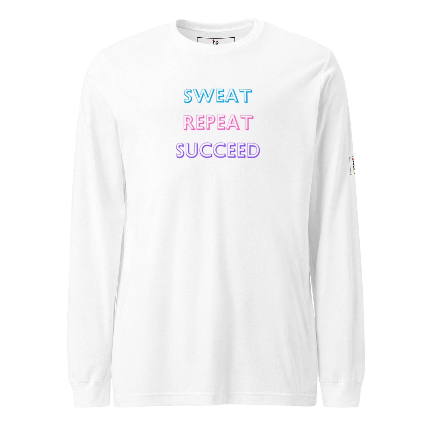Women's Long Sleeve Active Tee - Sweat, Repeat, Succeed for Your Active Lifestyle -