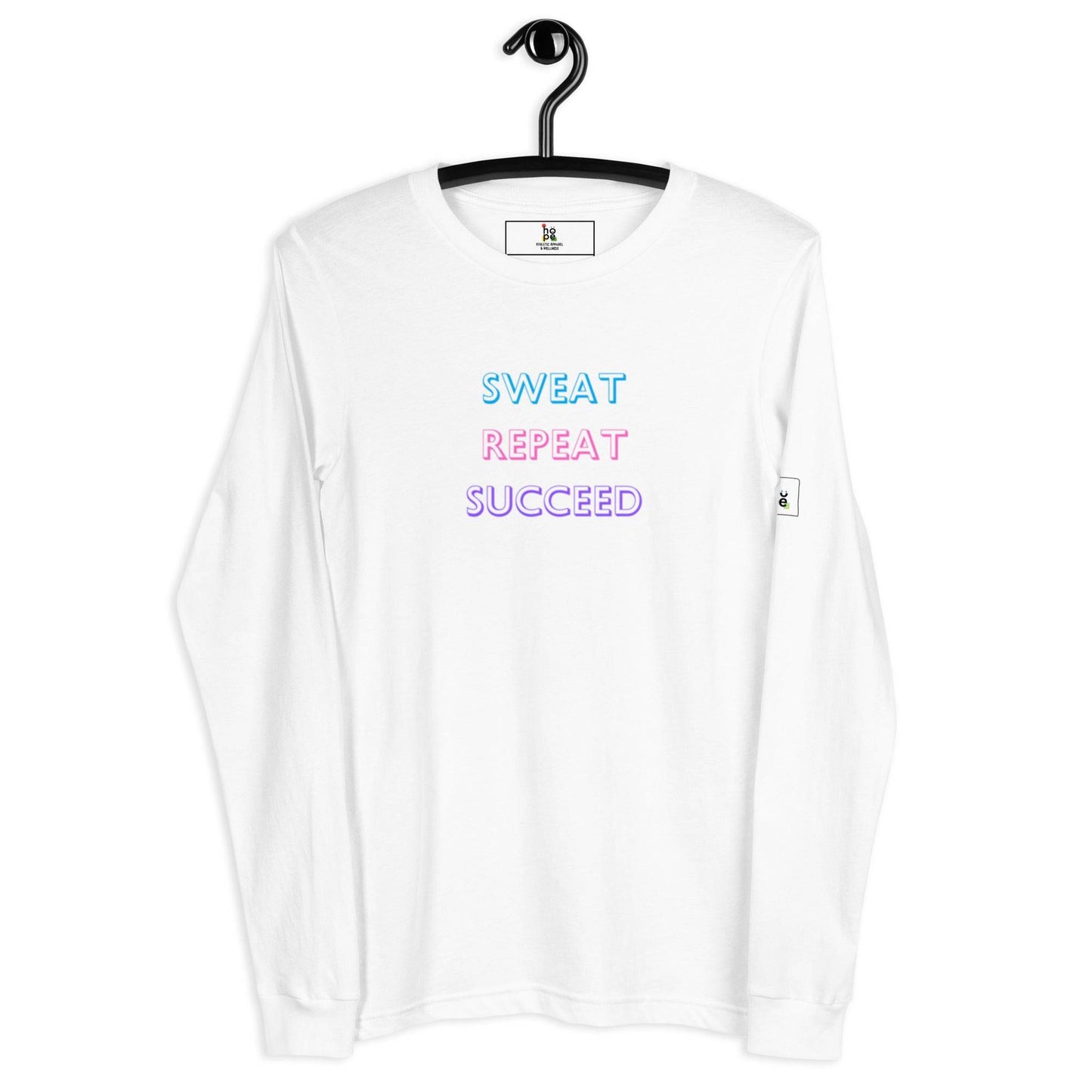 Women's Long Sleeve Active Tee - Sweat, Repeat, Succeed for Your Active Lifestyle -