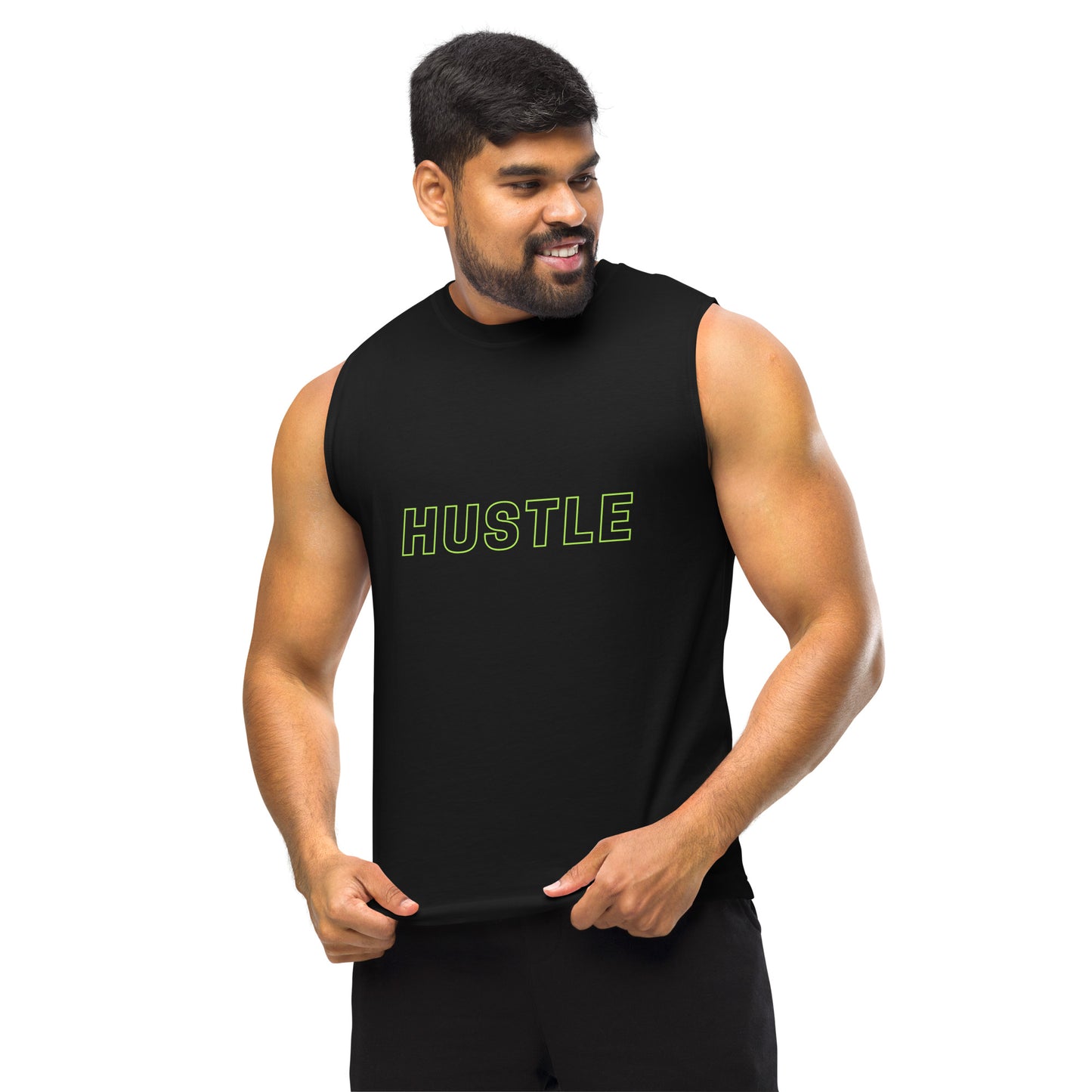 Men's Hustle Muscle Shirt - Fitness Gym Tee for Motivation