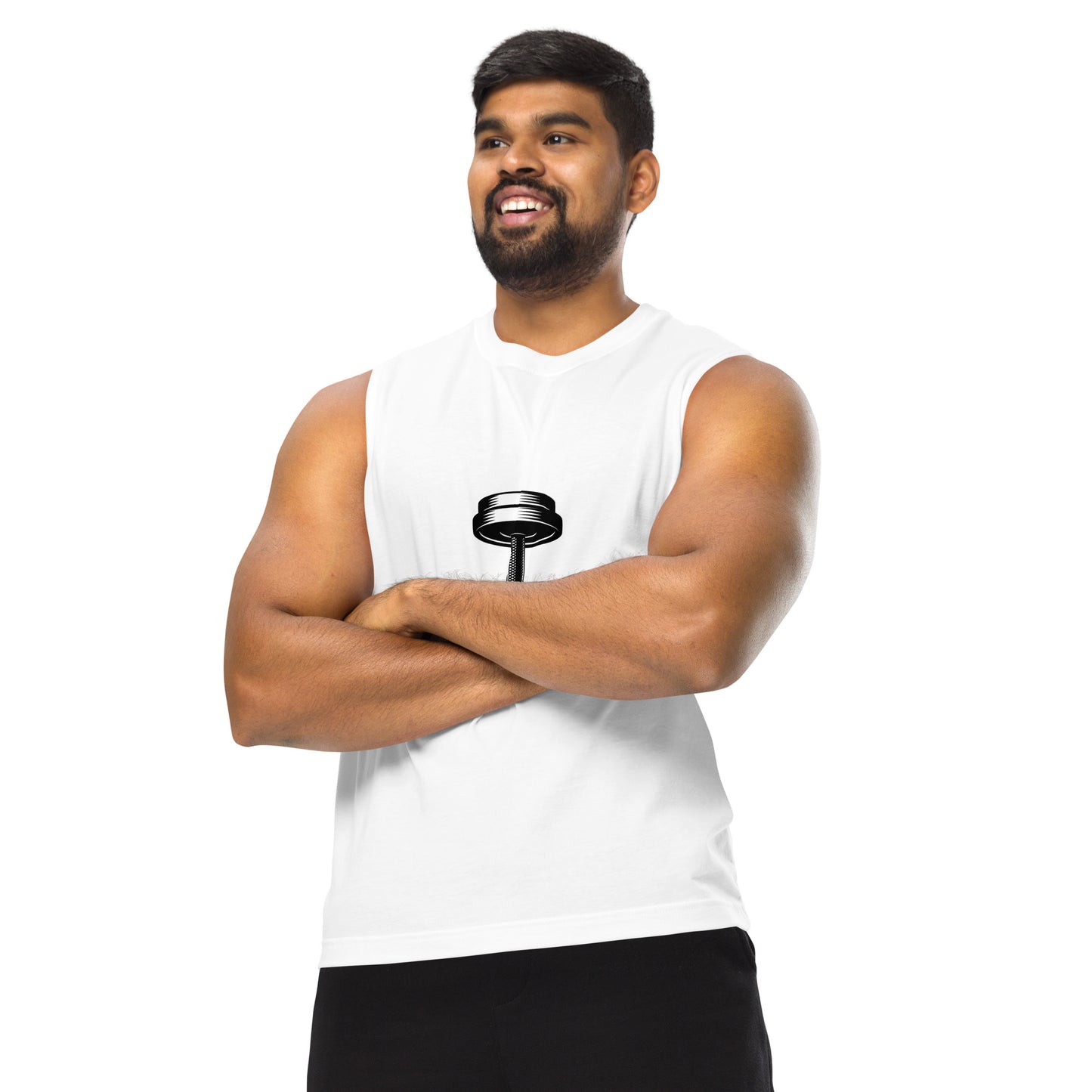 Men's Muscle Fit Dumbbell Design Shirt - Performance Gym Wear