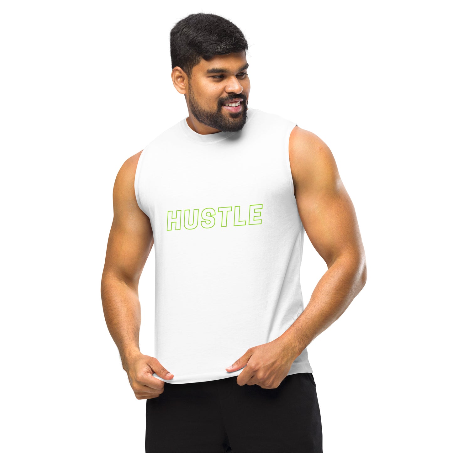 Men's Hustle Muscle Shirt - Fitness Gym Tee for Motivation