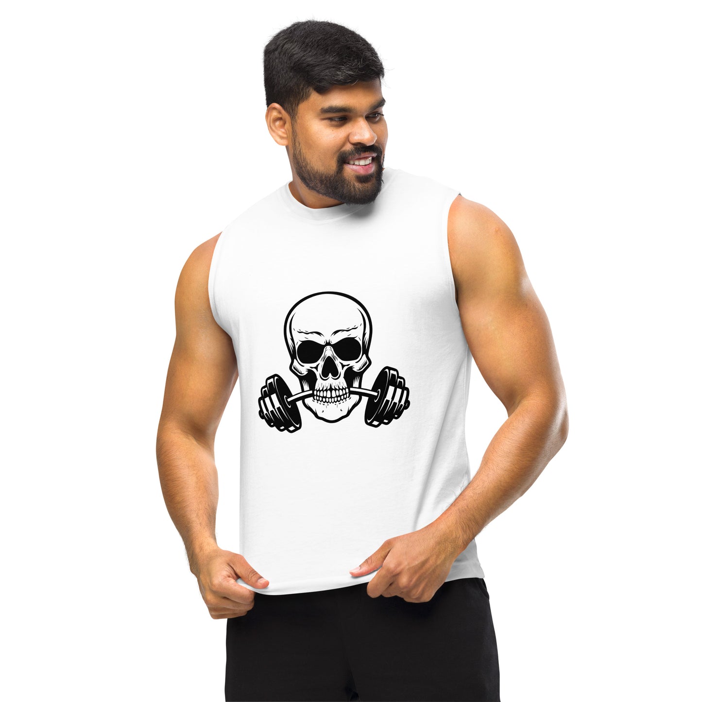 Men's Skeleton Weightlifting Muscle Shirt - Gym Fitness
