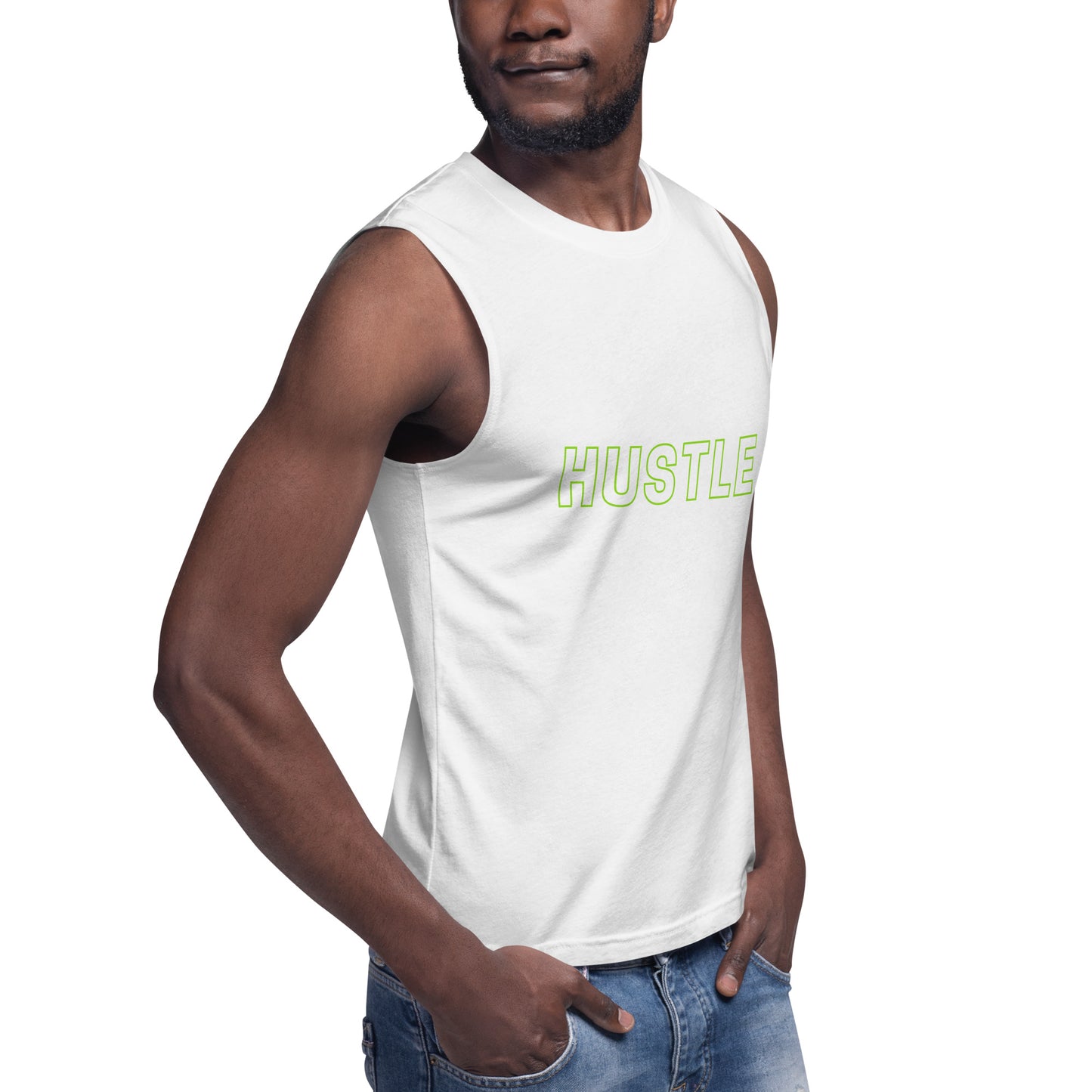 Men's Hustle Muscle Shirt - Fitness Gym Tee for Motivation