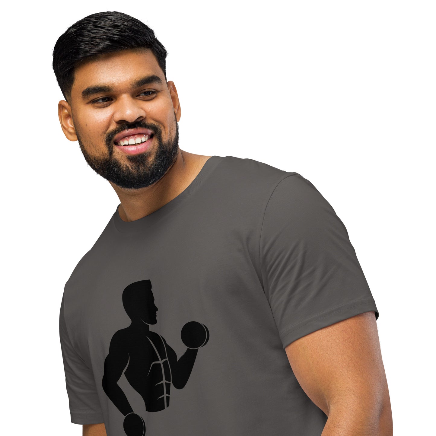 Men's Organic Mid-Light T-Shirt Weightlifting Design | Fitness Apparel