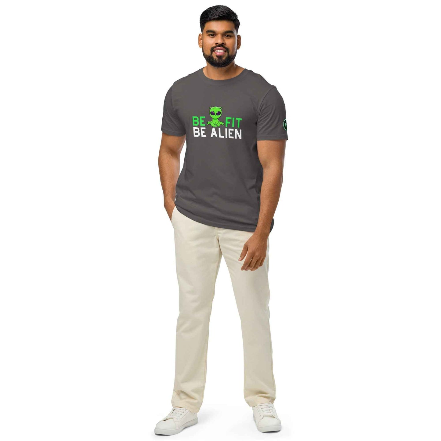 Men's Organic T-Shirt for Fitness | Be Fit Be Alien Fun Mid-Light Apparel