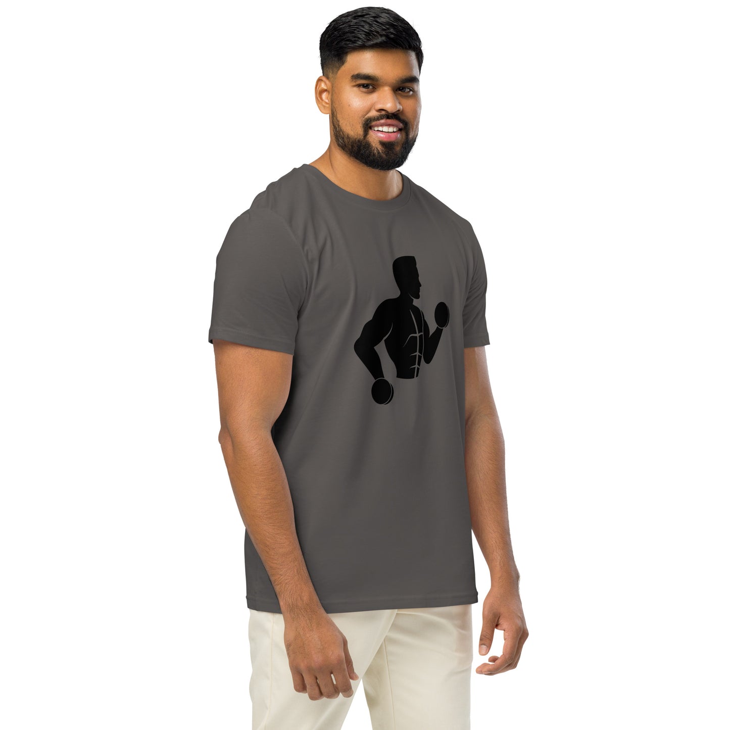 Men's Organic Mid-Light T-Shirt Weightlifting Design | Fitness Apparel