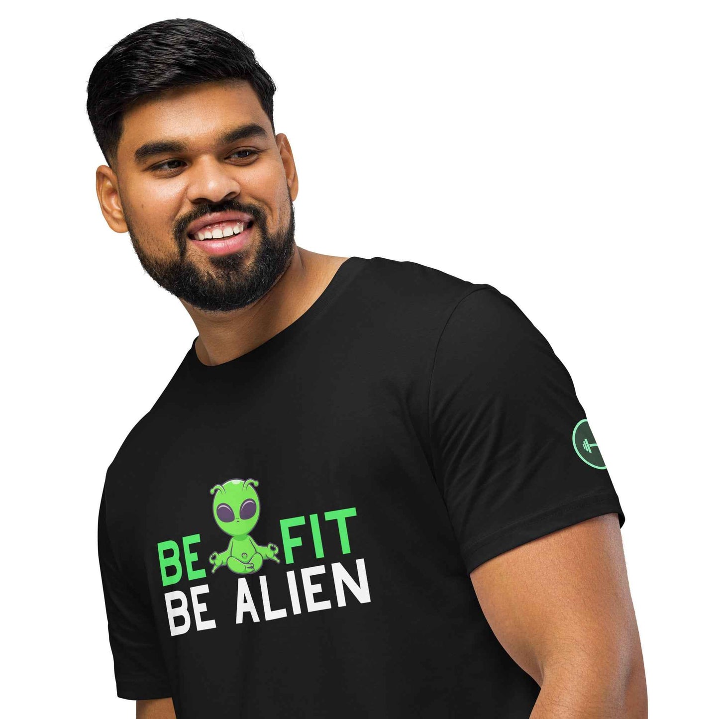 Men's Organic T-Shirt for Fitness | Be Fit Be Alien Fun Mid-Light Apparel