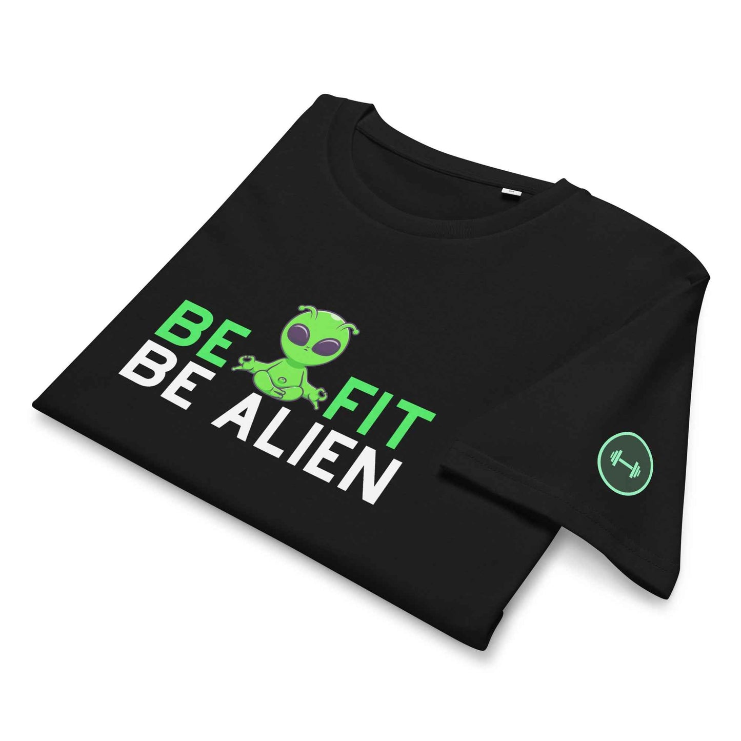 Men's Organic T-Shirt for Fitness | Be Fit Be Alien Fun Mid-Light Apparel
