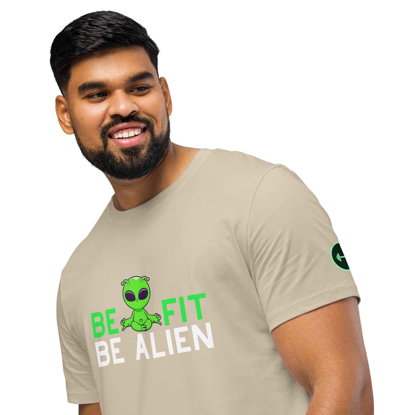 Men's Organic T-Shirt for Fitness | Be Fit Be Alien Fun Mid-Light Apparel