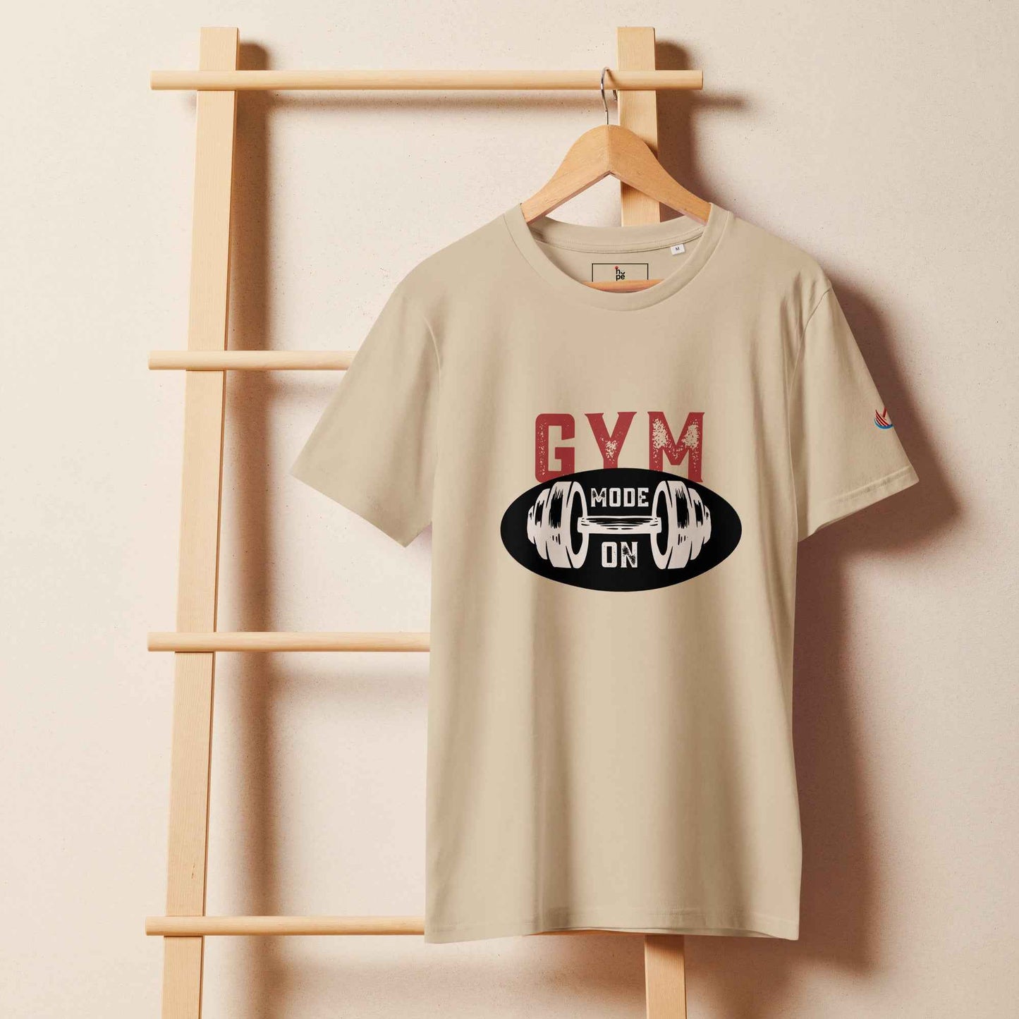 Men's Organic Fitness T-Shirt - Mid-Light Gym Mode On Apparel