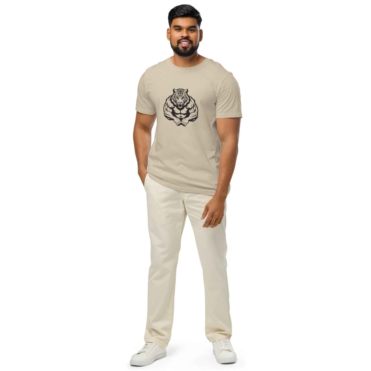 Men's Organic T-Shirt - Tiger Strong Mid-Light Activewear for Workouts