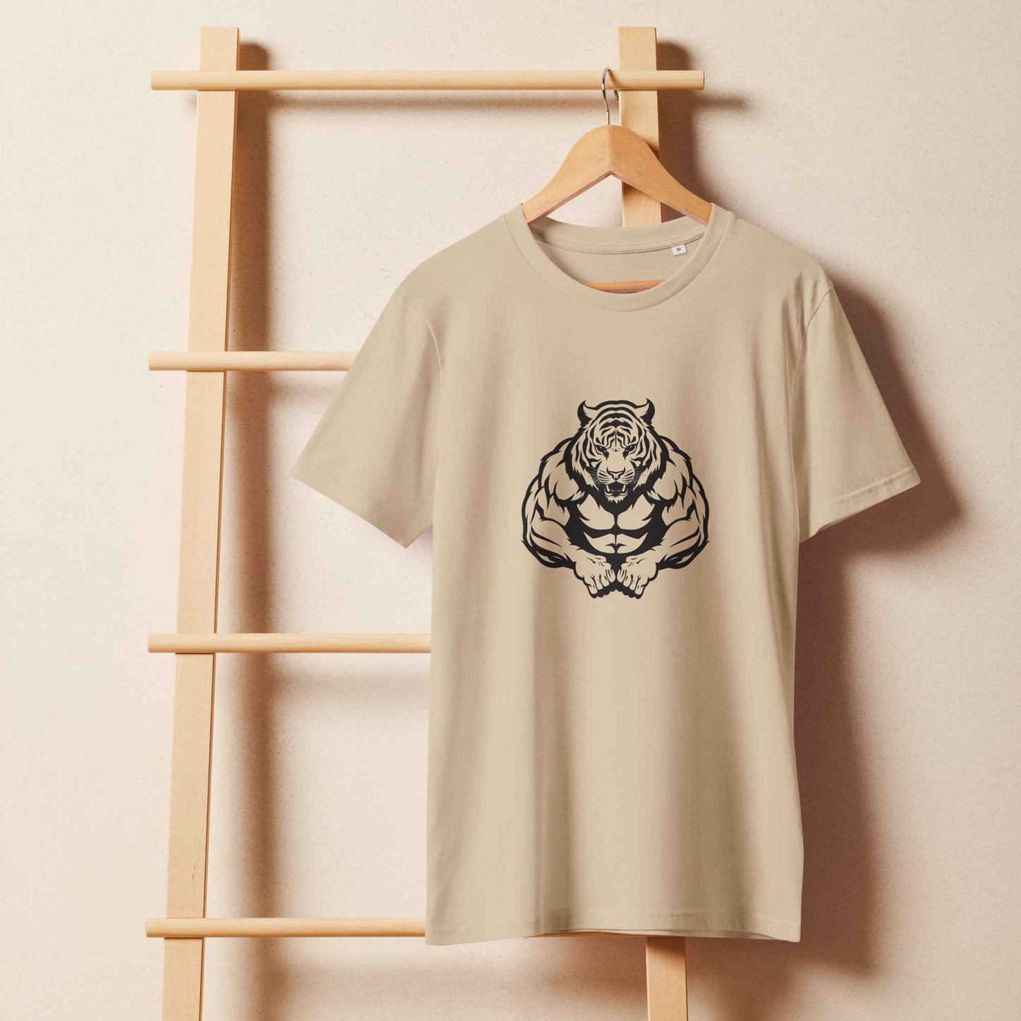 Men's Organic T-Shirt - Tiger Strong Mid-Light Activewear for Workouts