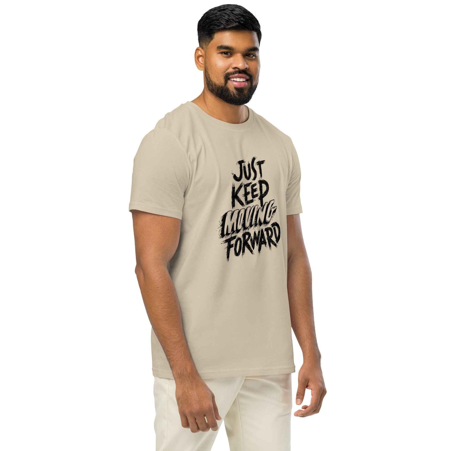 Men's Organic T-Shirt - Mid-Light Design Just Keep Moving Forward