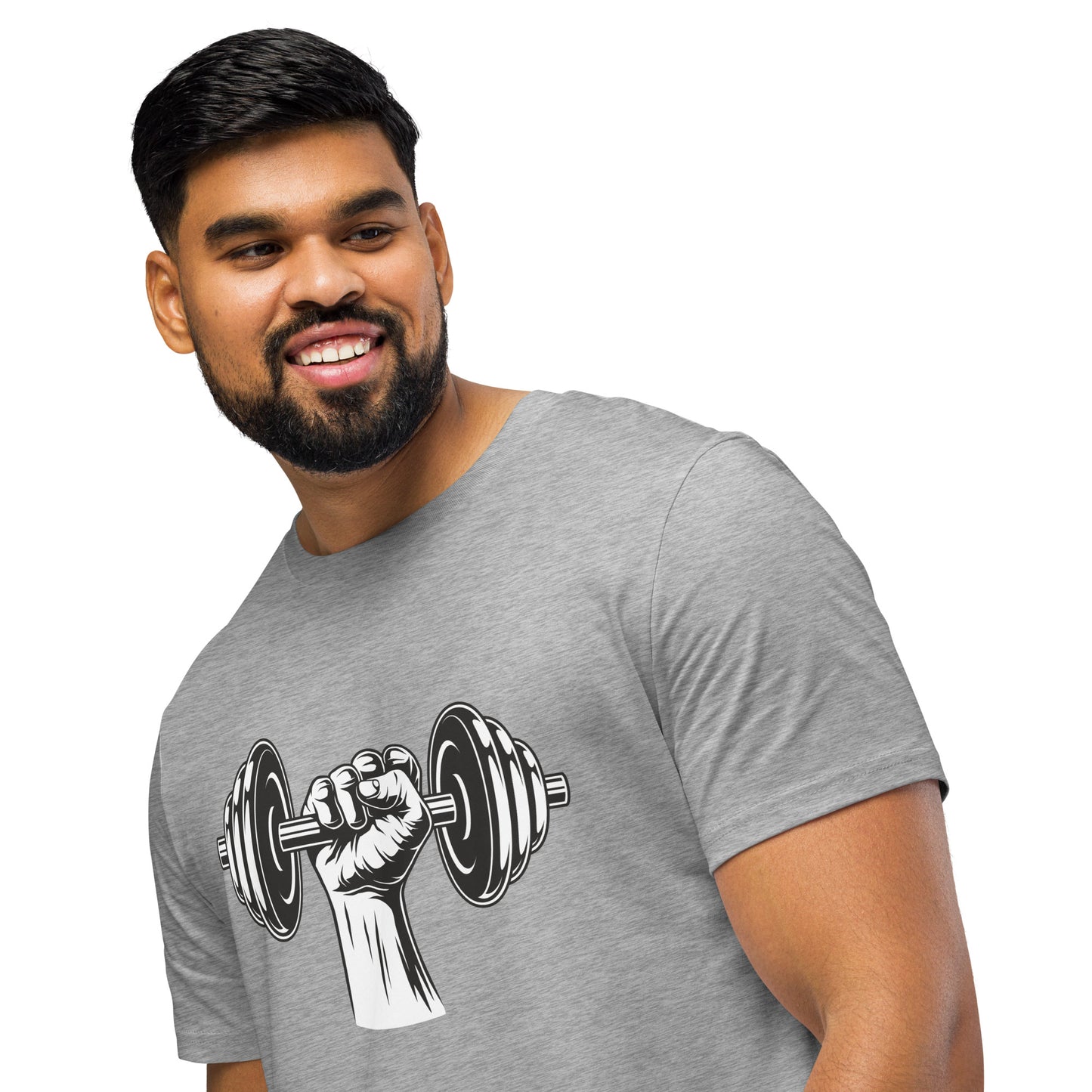 Men's Organic Mid-Light T-Shirt Dumbbell | Fitness Apparel
