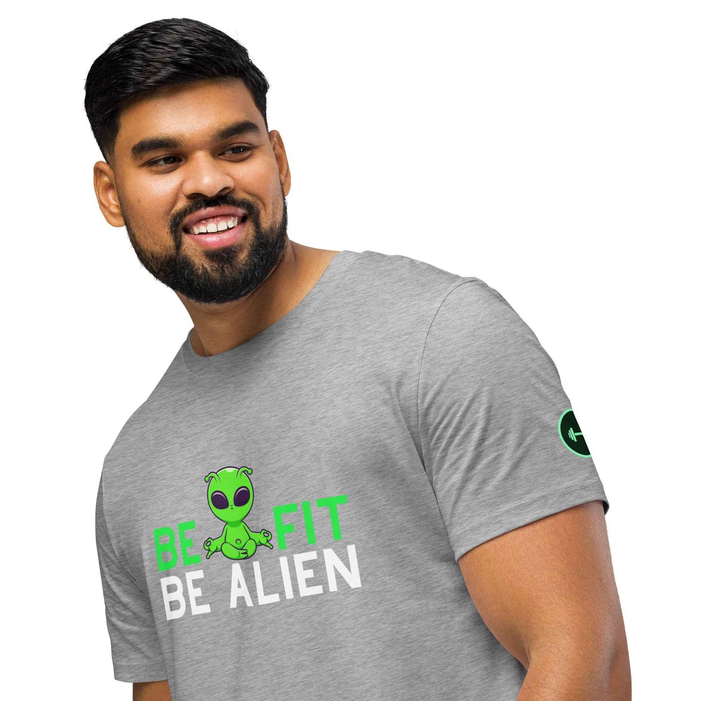 Men's Organic T-Shirt for Fitness | Be Fit Be Alien Fun Mid-Light Apparel