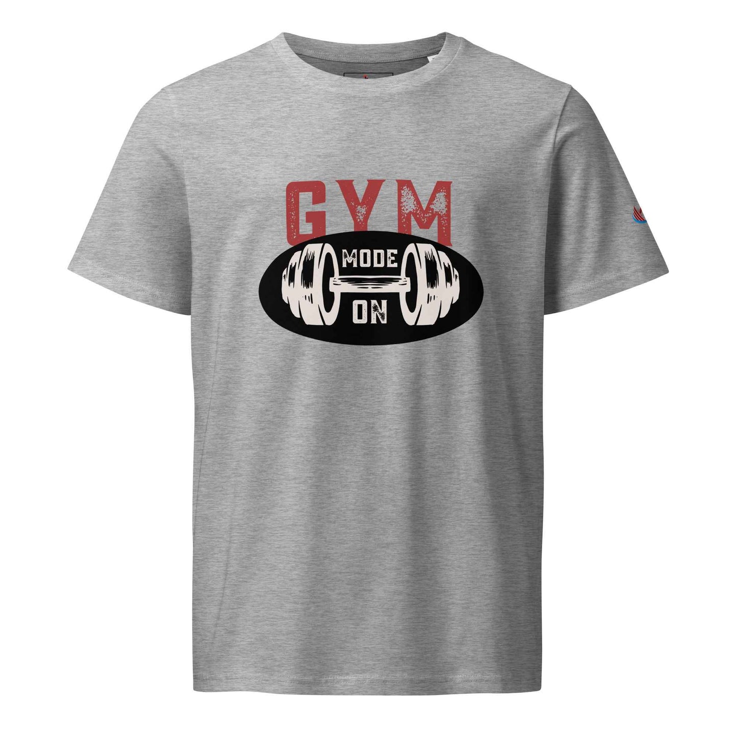 Men's Organic Fitness T-Shirt - Mid-Light Gym Mode On Apparel