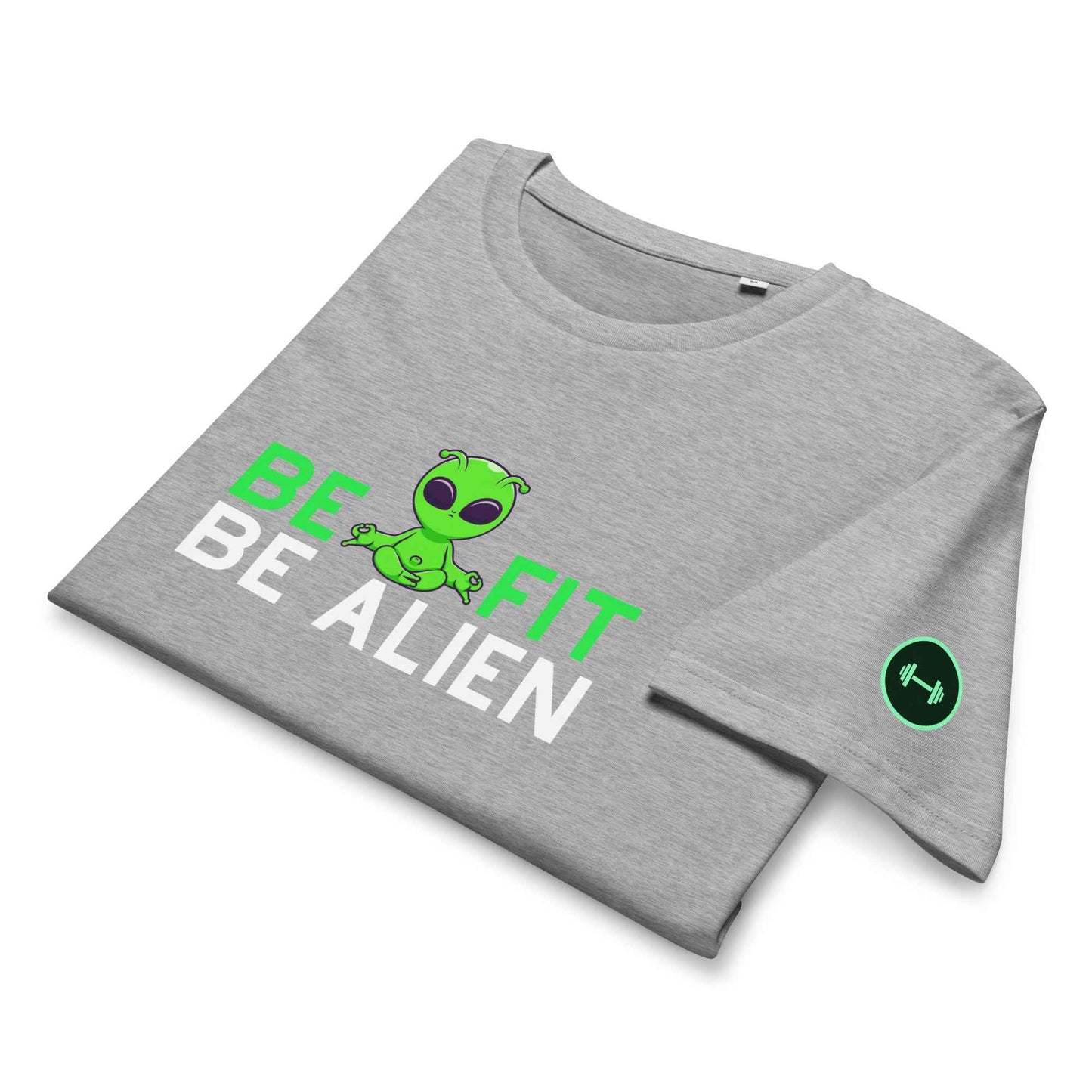 Men's Organic T-Shirt for Fitness | Be Fit Be Alien Fun Mid-Light Apparel