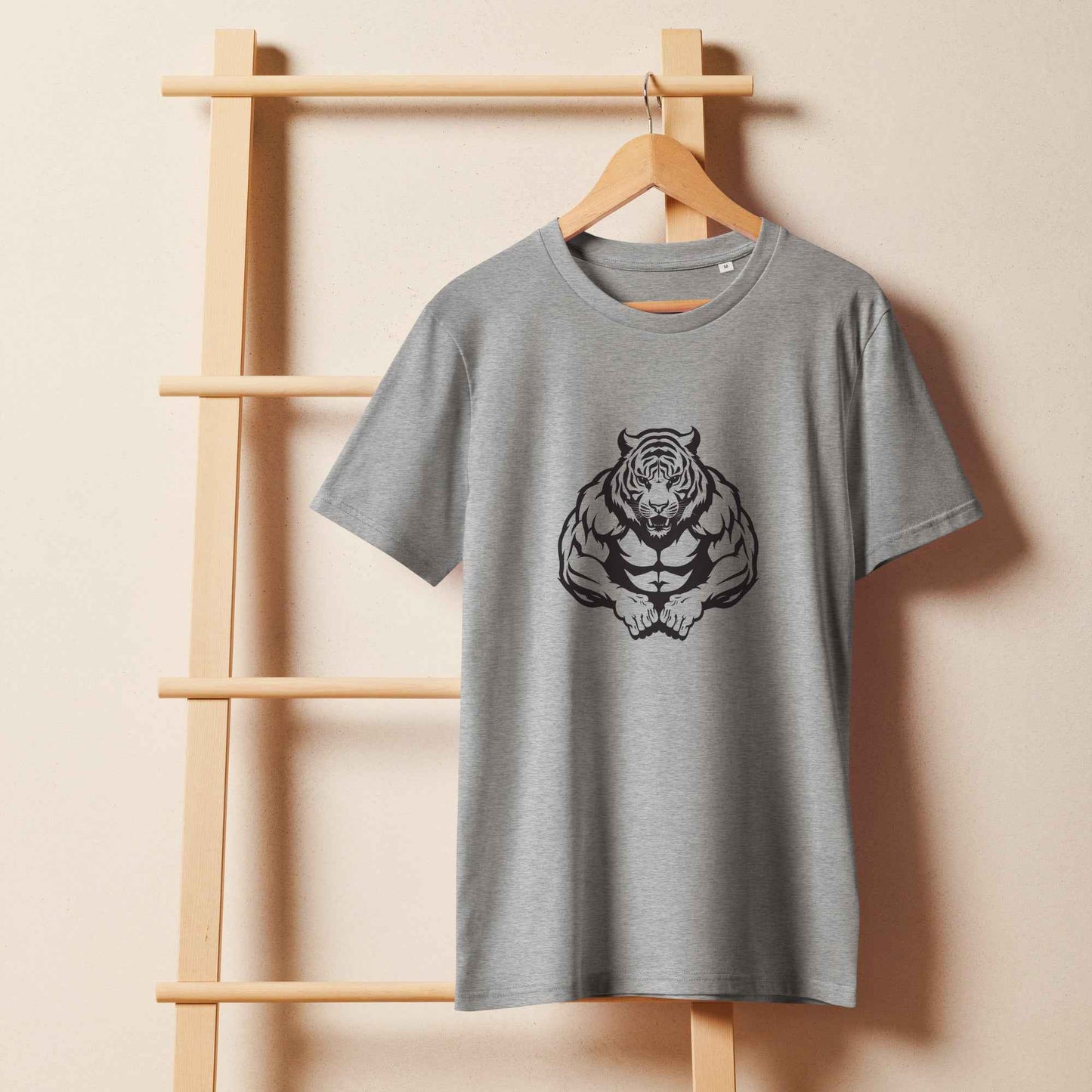 Men's Organic T-Shirt - Tiger Strong Mid-Light Activewear for Workouts