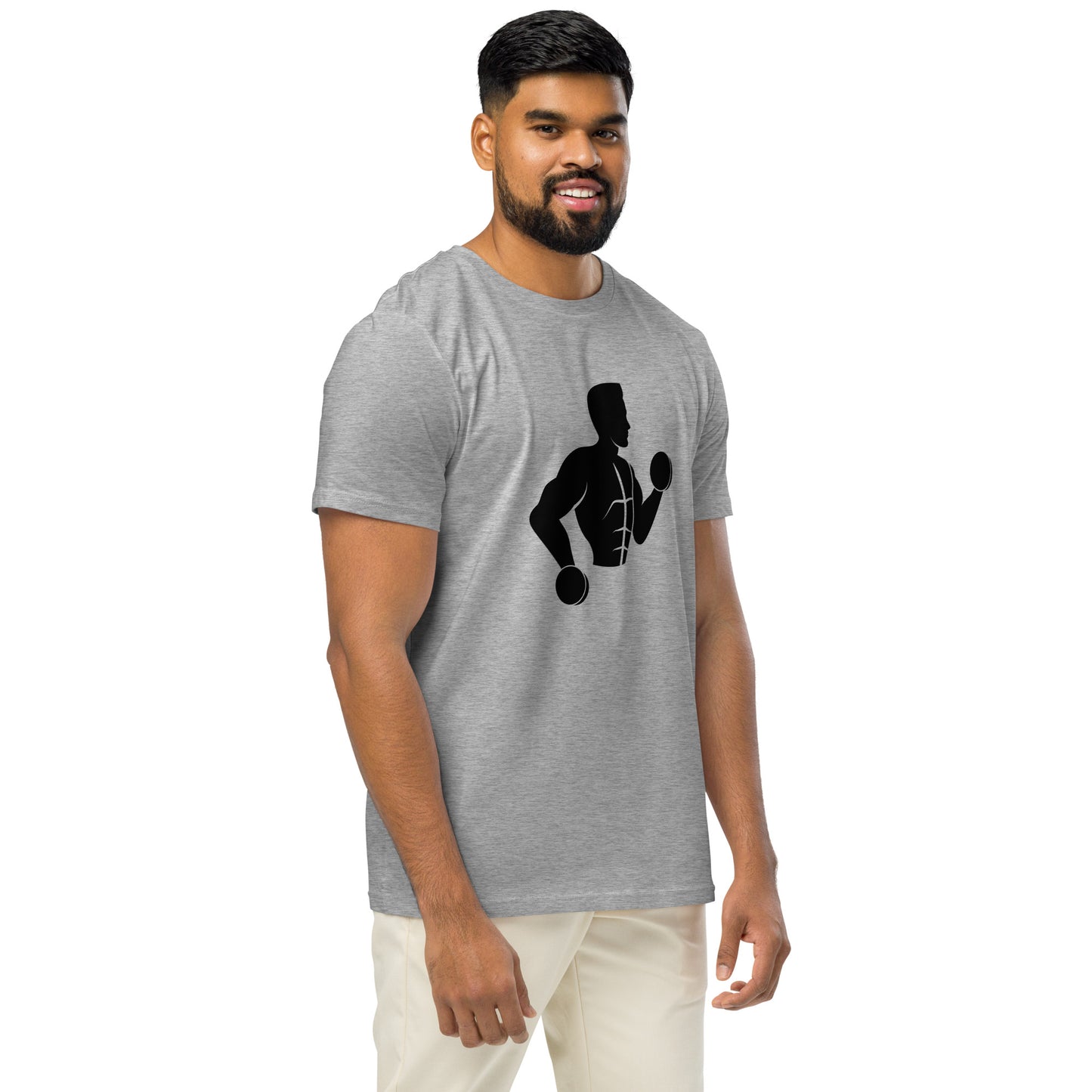 Men's Organic Mid-Light T-Shirt Weightlifting Design | Fitness Apparel