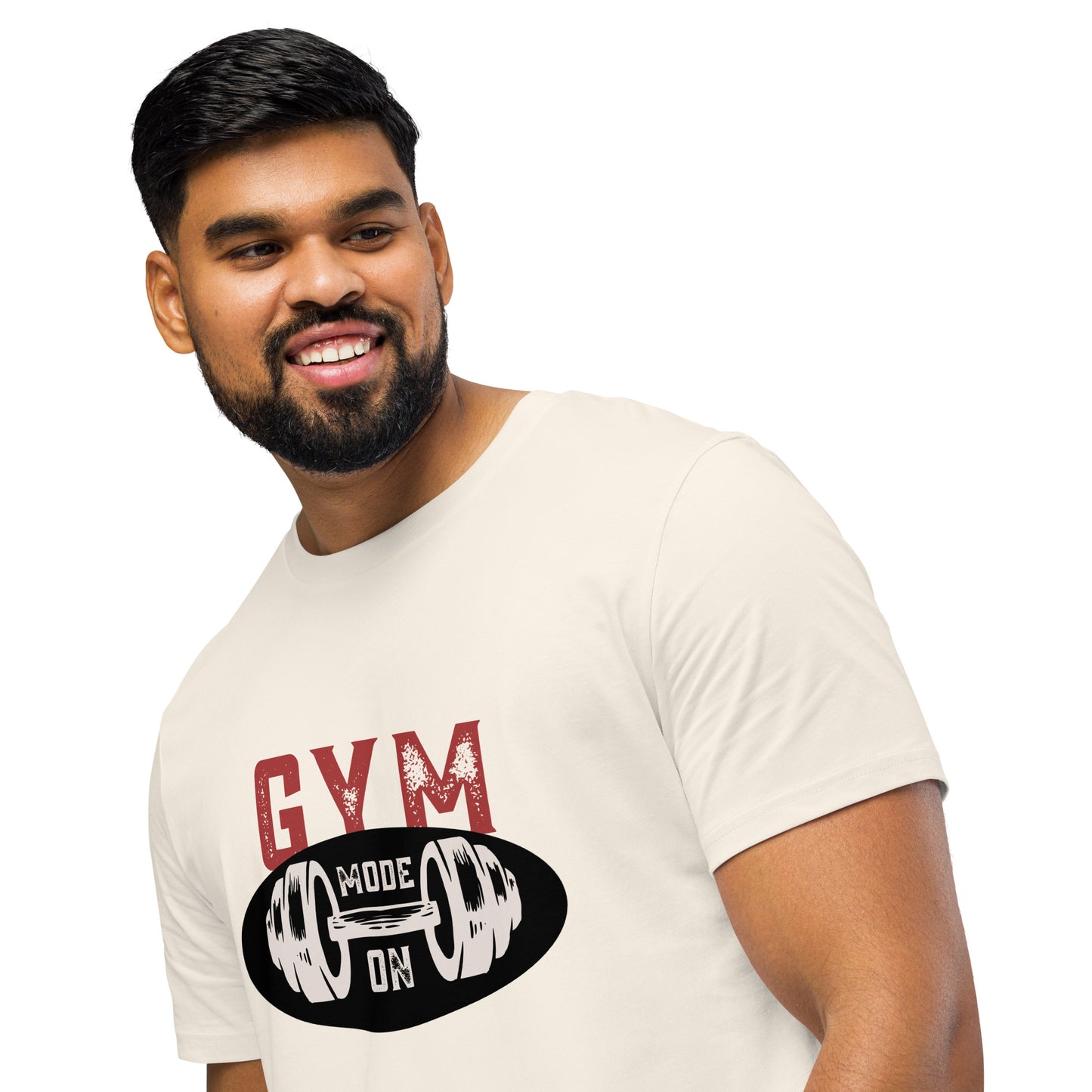 Men's Organic Mid-Light T-Shirt Gym Mode On | Fitness Apparel