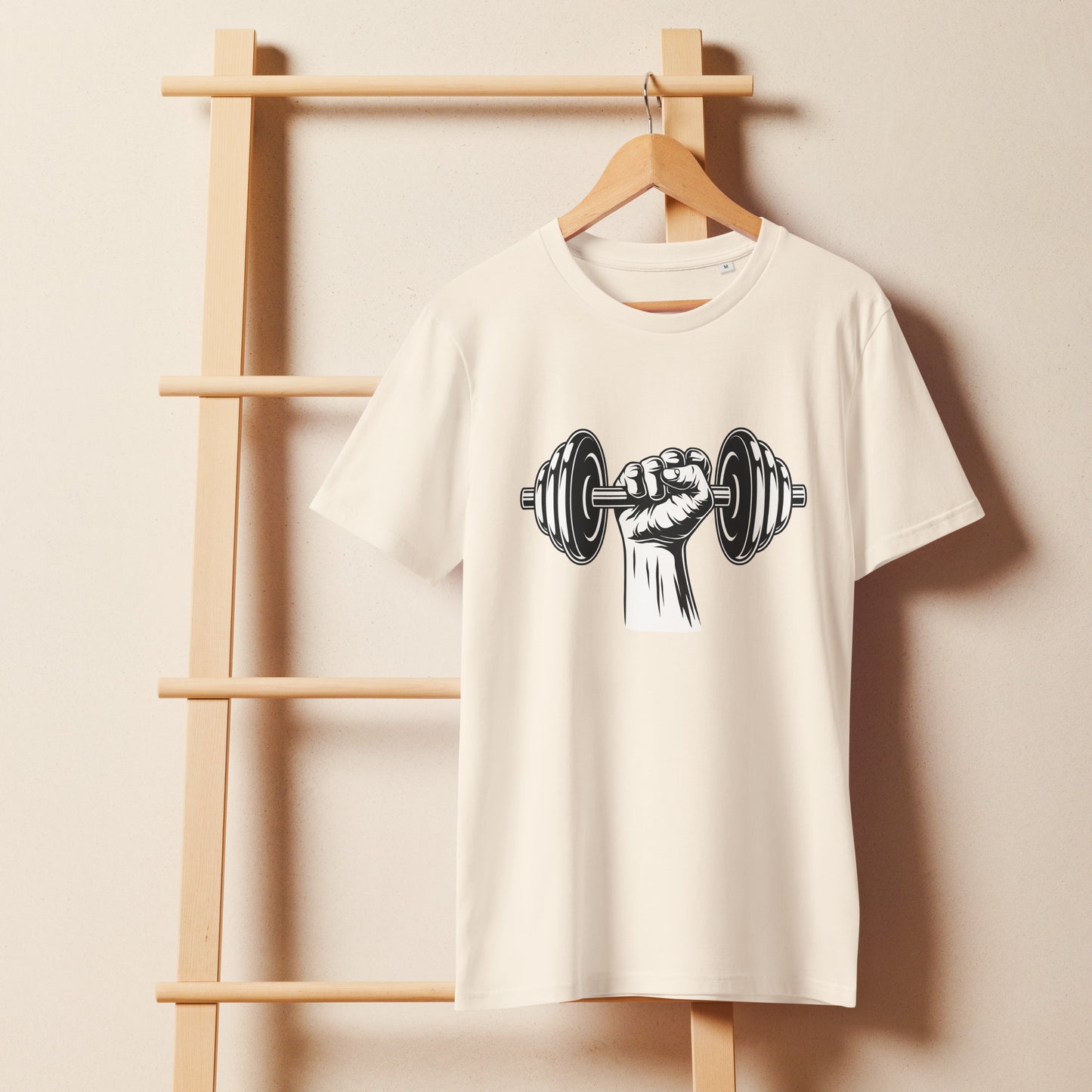 Men's Organic Mid-Light T-Shirt Dumbbell | Fitness Apparel