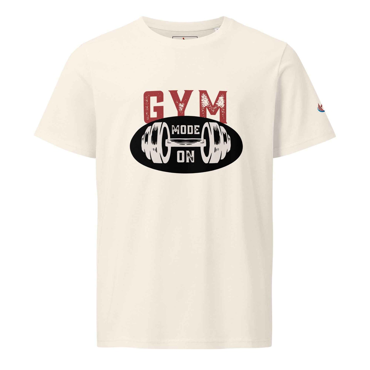Men's Organic Fitness T-Shirt - Mid-Light Gym Mode On Apparel